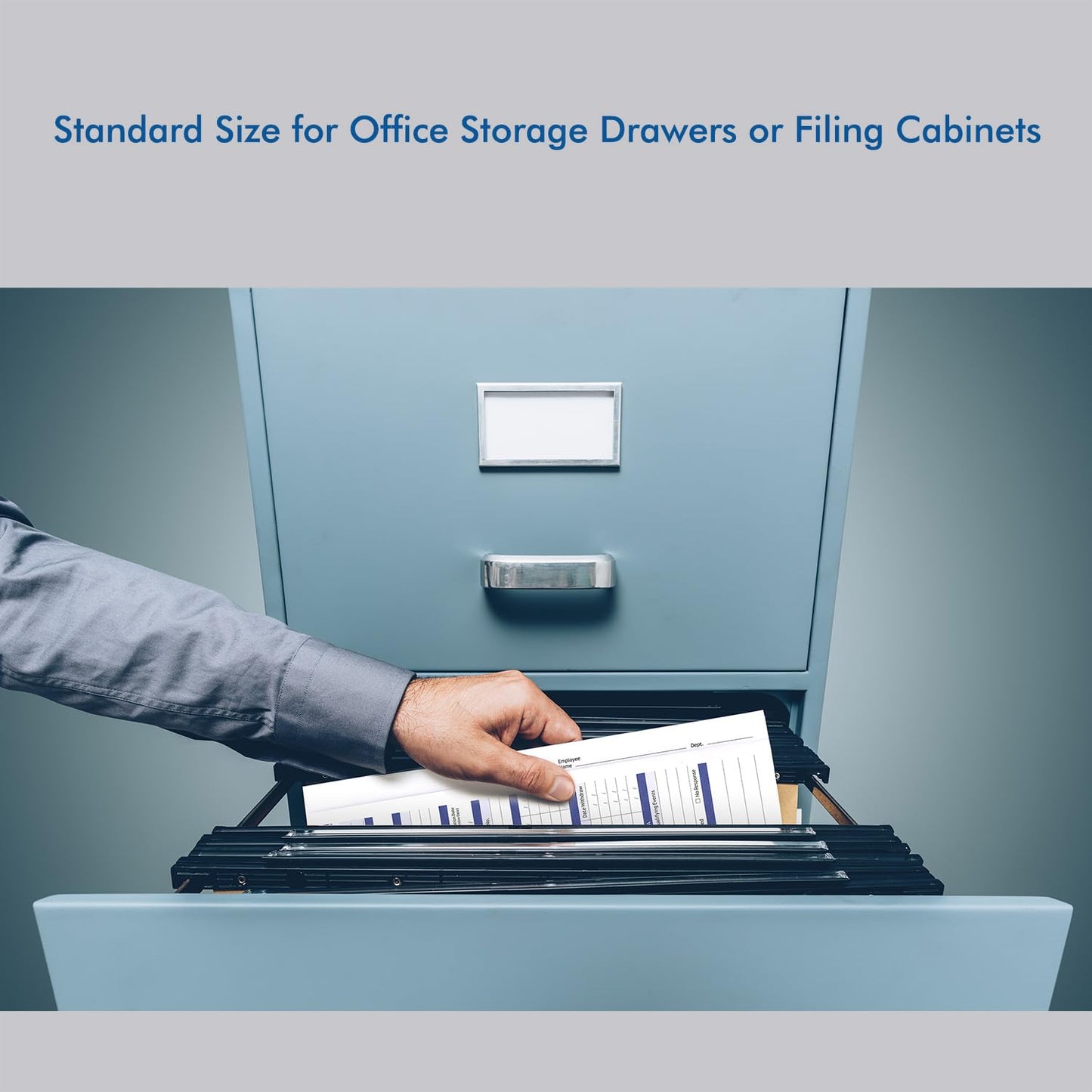 Employee Record Folders, Secure, Large Capacity and Durable Employee Info Record Organizer, Preprinted 25 Pack (Blue)