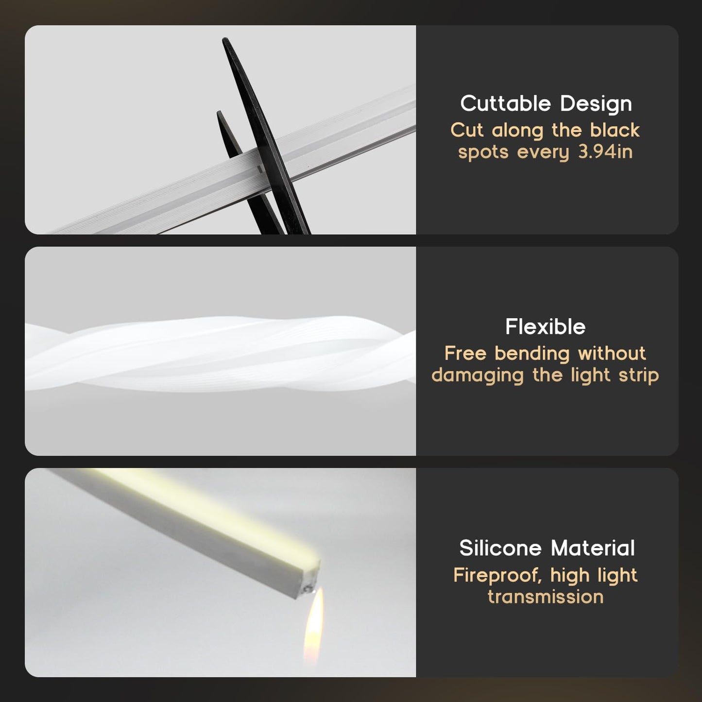 VOEWT LED Strip Lights Warm White 3000K,32.8ft 110-120V Neon Rope Lights,Flexible Silicone Outdoor Waterproof Neon Strip Lights for Bedroom,Mirror,Kitchen Cabinet, Living Room,Halloween Decor