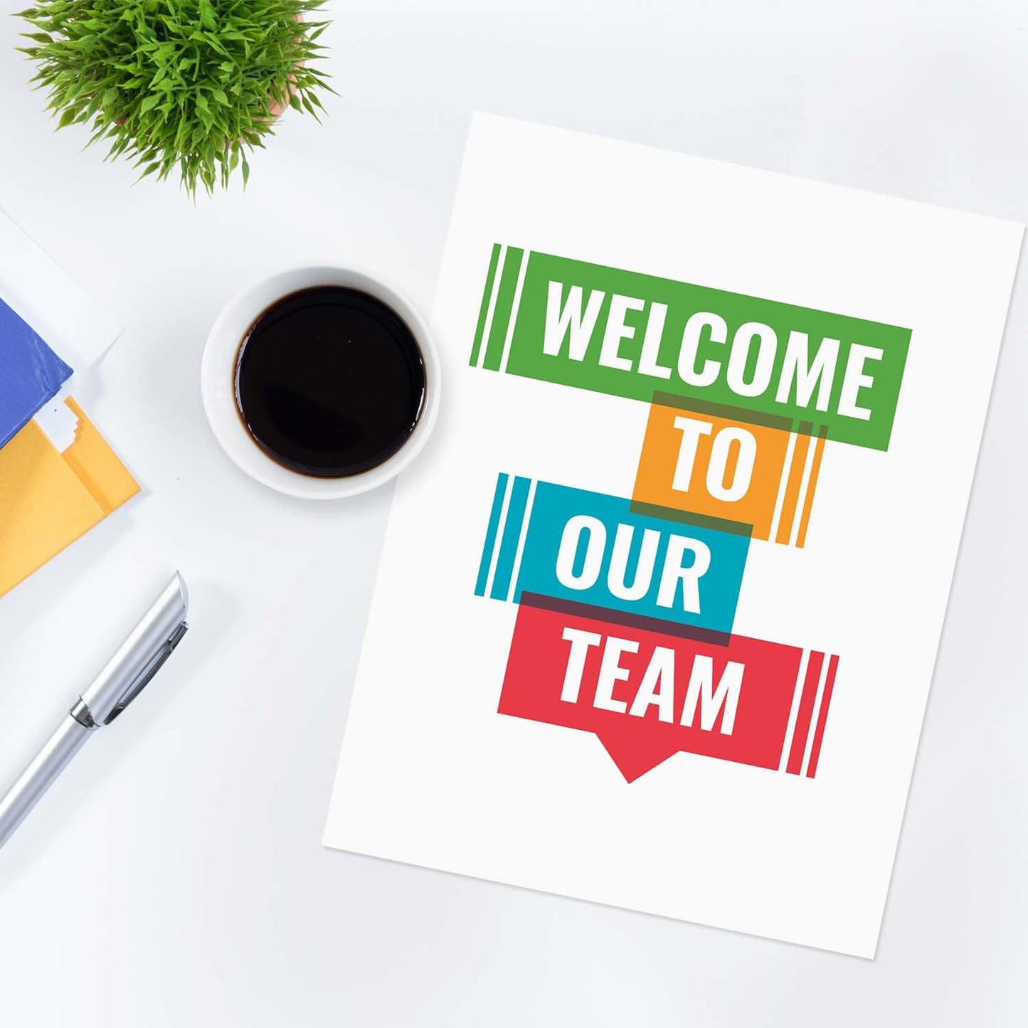 Welcome to Our Team Folders / 25 Colorful Employee Pocket Folders / 9" x 12" New Member Greeting Folder Pack/Made in The USA