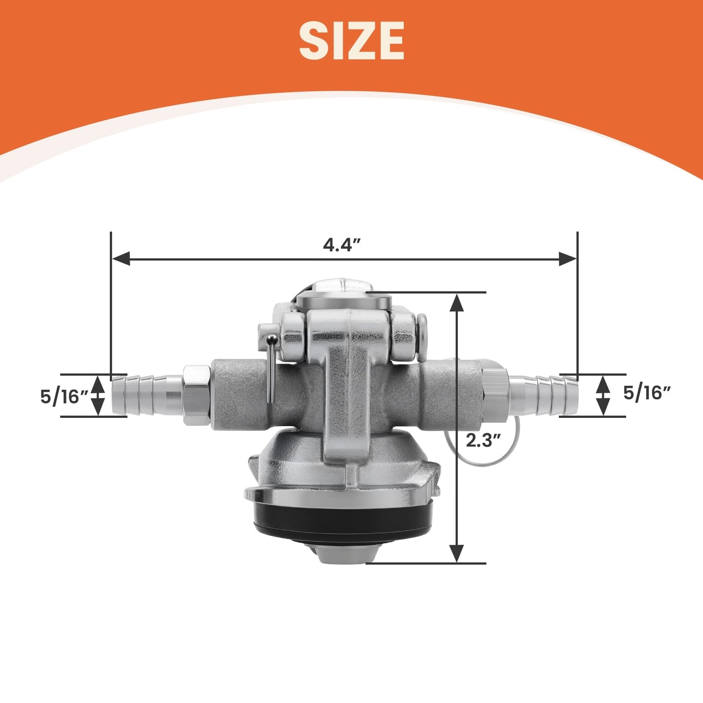 Roastove Low Profile Keg Coupler, 304 Stainless Steel D System Keg Coupler with Safety Pressure Relief Valve and Hose Clamp