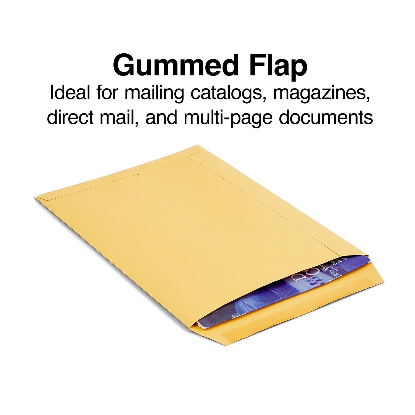 Staples 7.5 x 10.5 Kraft Catalog Envelopes, Brown, Gummed Flap Closure, Heavyweight Document Mailing Envelopes, 100/Box