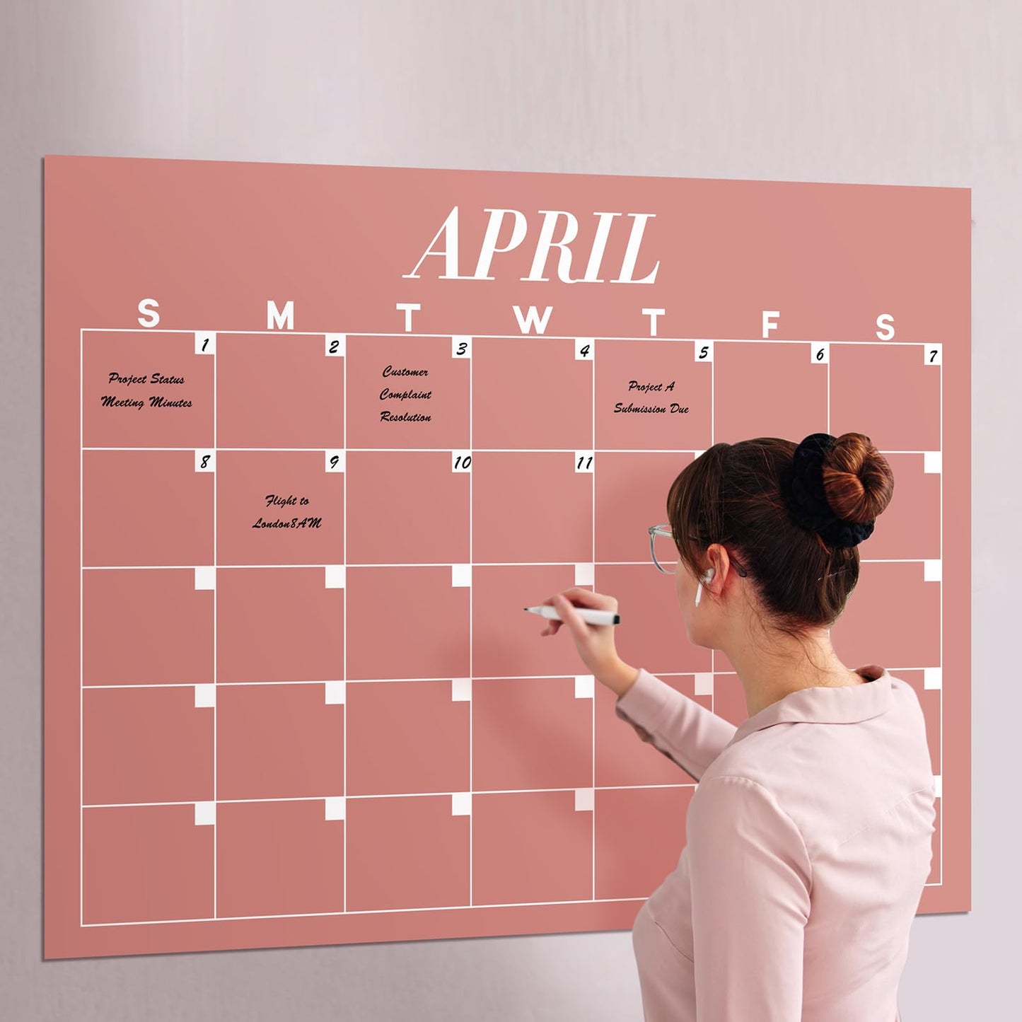 12 Pcs Extra Large Undated Calendar 40‘'x 27.5‘' Large Colorful Wall Calendar 12 Month Big Dry Ease Reusable Planning Yearly Rainbow Planner for Office Home Educational Study Back to First Day