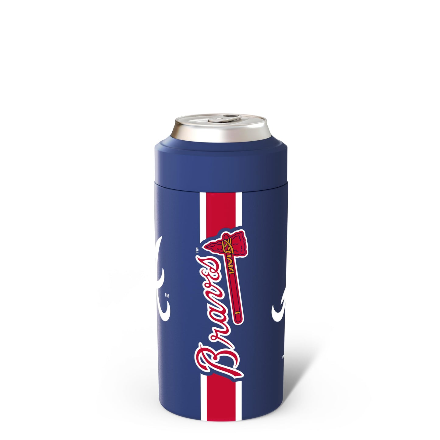 Frost Buddy MLB Universal Buddy - Fits All - Stainless Steel Can Cooler for 12 oz & 16 oz Regular or Slim Cans & Bottles - Stainless Steel, Atlanta Baseball