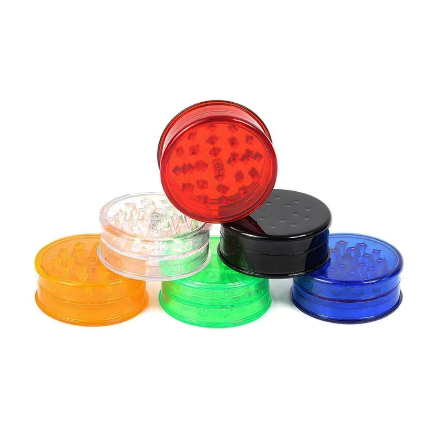 24 Pack Herb Grinder, 2.3in Small Spice Grinder With Storage, Portable And Disposable Plastic Grinder, Mix