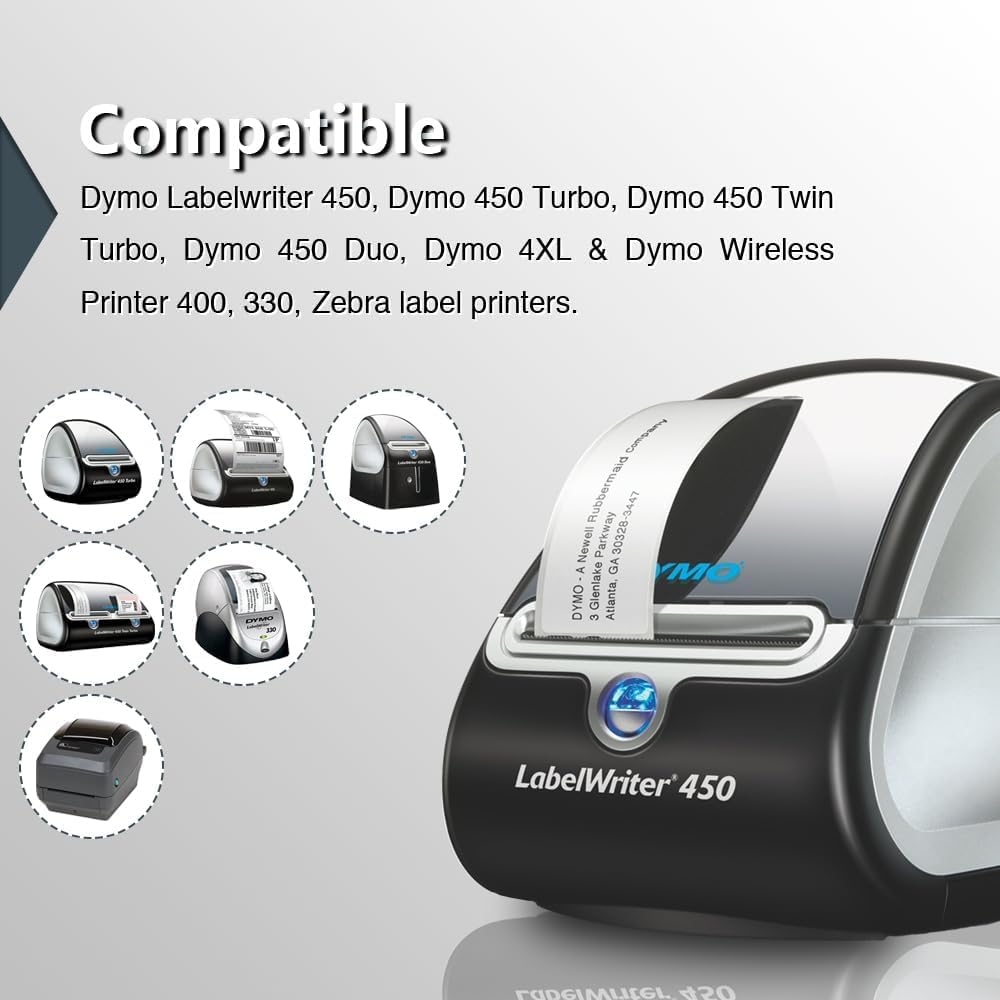 BETCKEY - Compatible DYMO 30321 (1-4/10" x 3-1/2") Address Labels, Perforated, Compatible with DYMO Labelwriter 450, 4XL, NOT Fit 550 & 5XL [20 Rolls/5200 Labels]