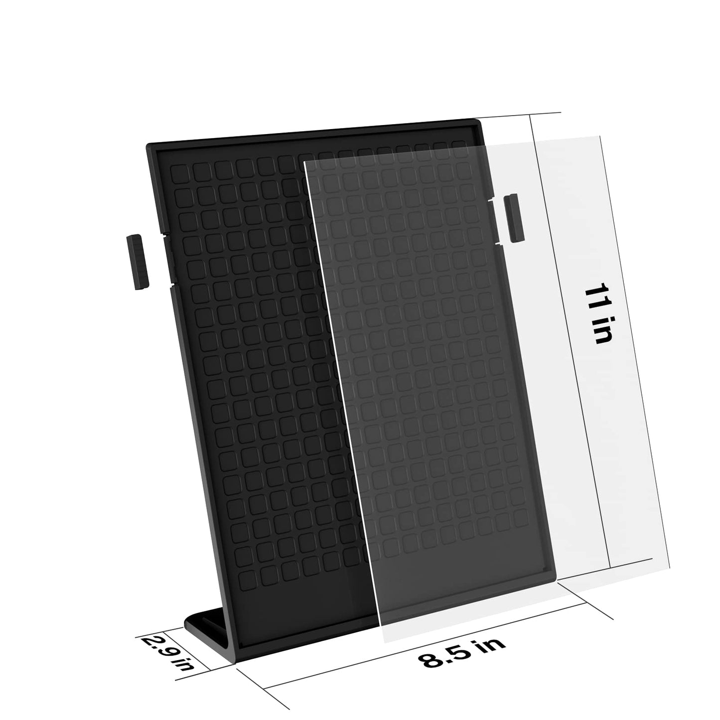 MaxGear Fall Resistant Acrylic Sign Holder 8.5 x 11 Inches 6 Pack, Slant Back Table Flyer Menu Display Stand, Heavy Duty Plastic Acrylic Sign Frame Paper Holder for Business, Store, Restaurant, Black