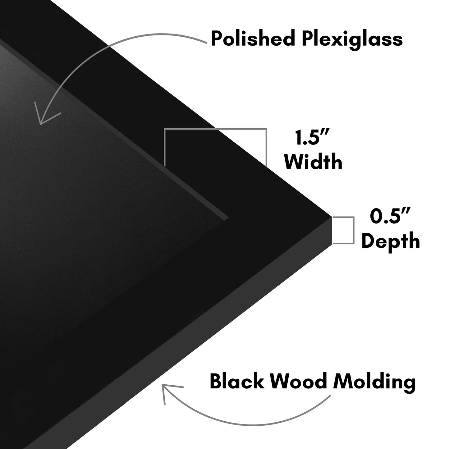 Americanflat 16x22 Picture Frame with Polished Plexiglass - Black Picture Frame - Wide Photo Frames Made of Engineered Wood for Vertical or Horizontal Wall Display - Epic Collection - Black