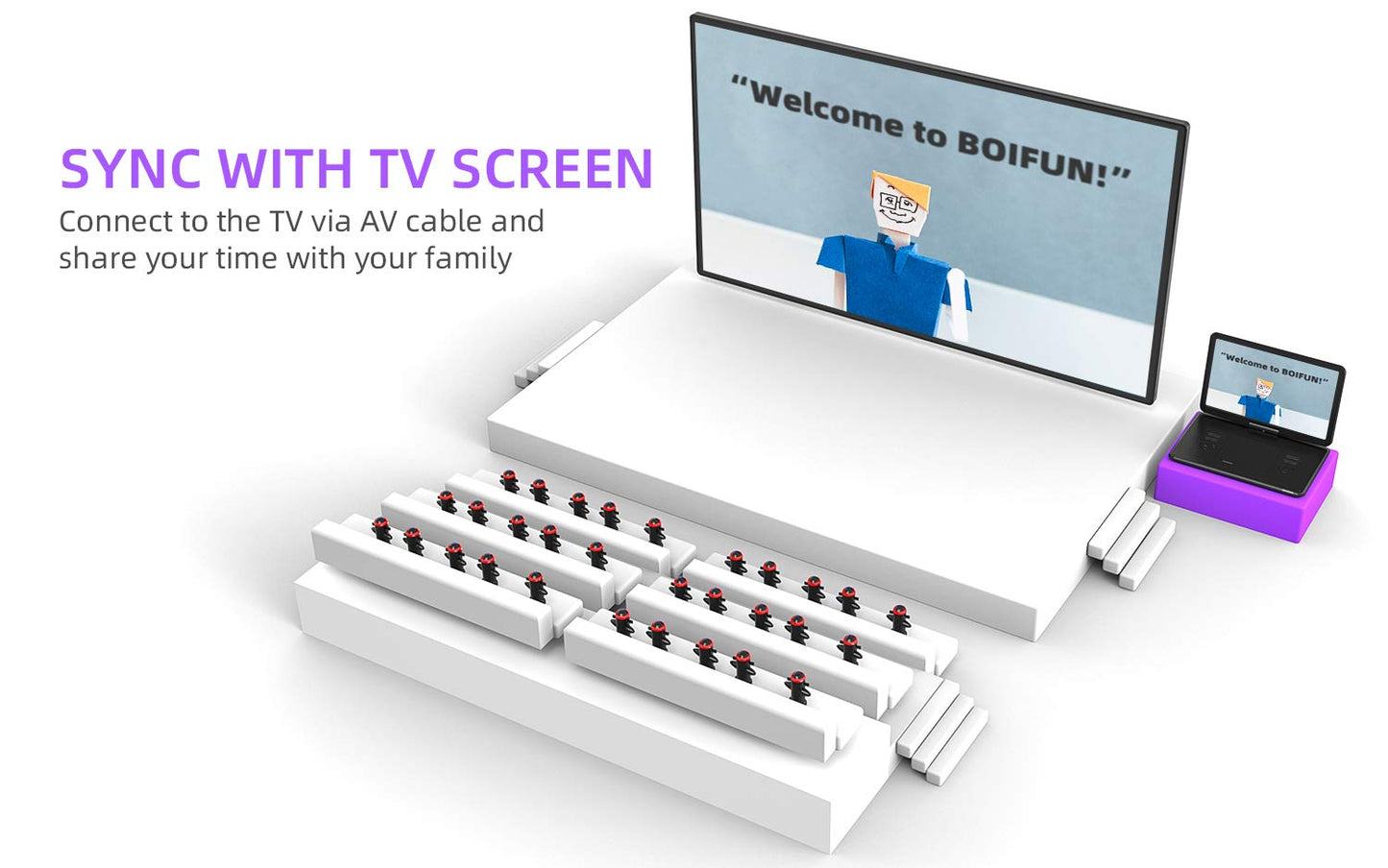 17.5"" Portable DVD Player with 15.6"" Large HD Screen, 6 Hours Rechargeable Battery, Support USB/SD Card/Sync TV and Multiple Disc Formats, High Volume Speaker, Black