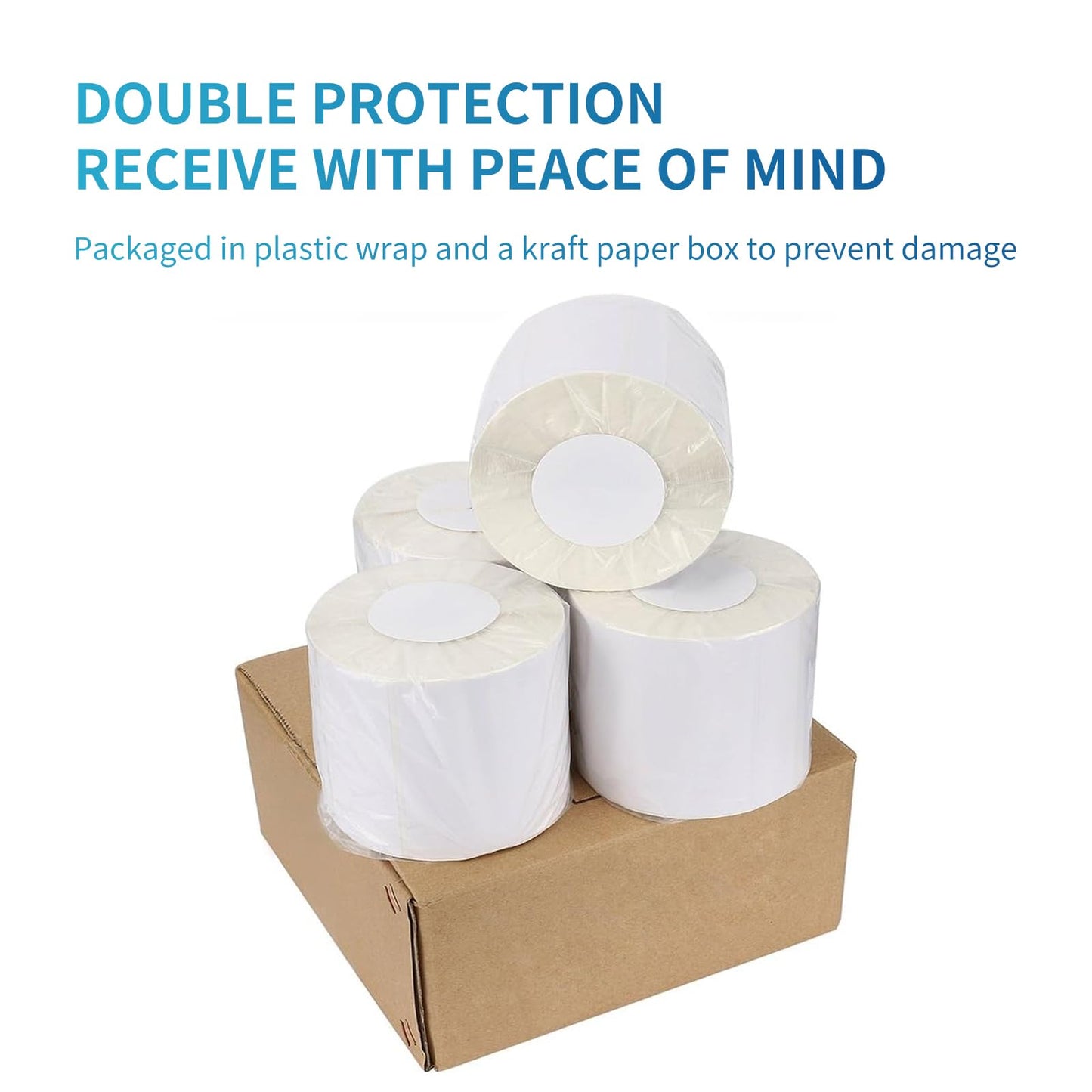 9527 Product 4x6 Direct Thermal Shipping Labels for Zebra 2844 ZP-450 ZP-500 ZP-505,Blank,450 Labels/Roll, 1" Core,Total 4 Rolls