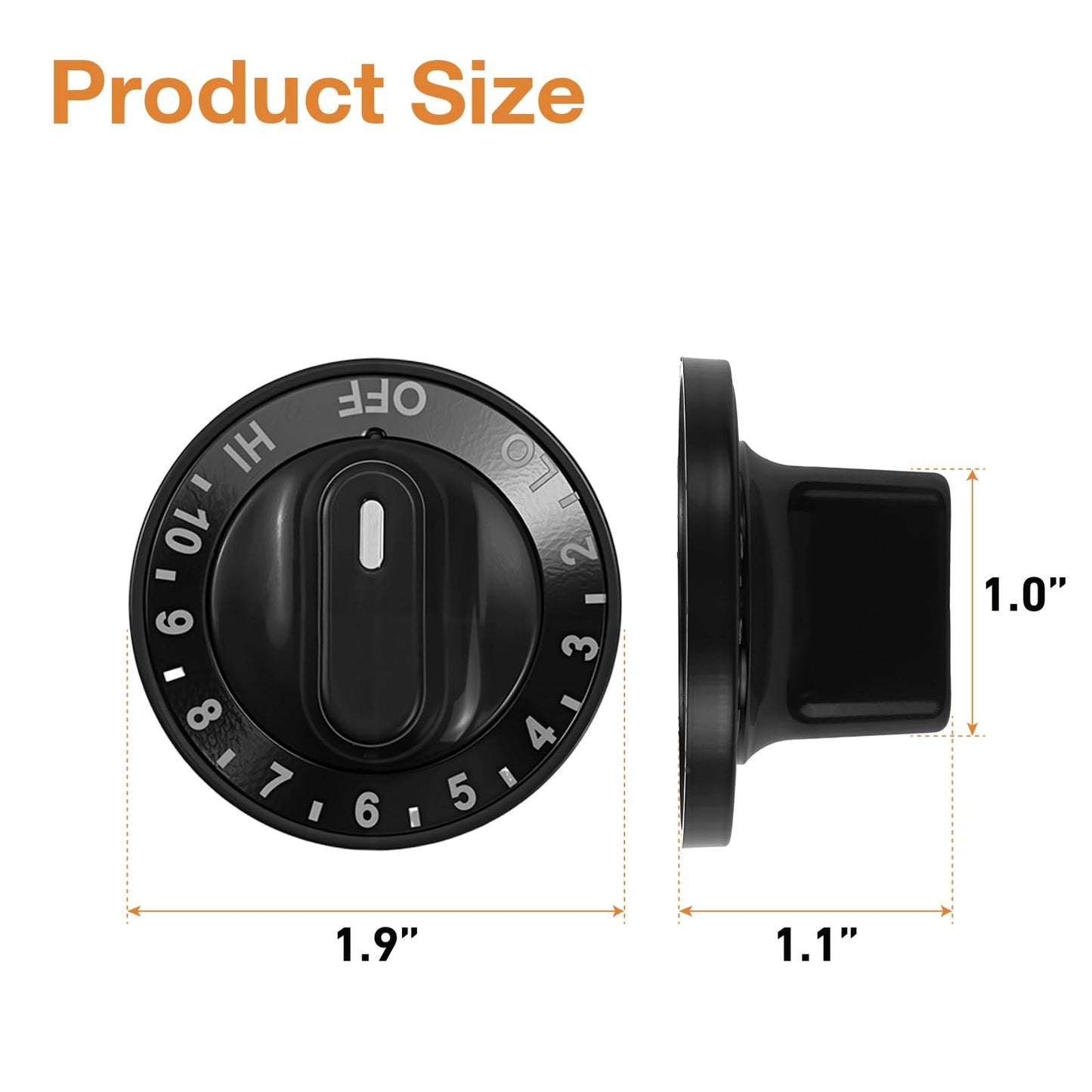 4 Pack 12200035 Range Surface Burner Knob Compatible with Whirlpool Kenmore Jenn Air Range 22114 22115 C101 C221 C221-C G102 C202-C G101C301-C C101-C, Replaces AP4011301
