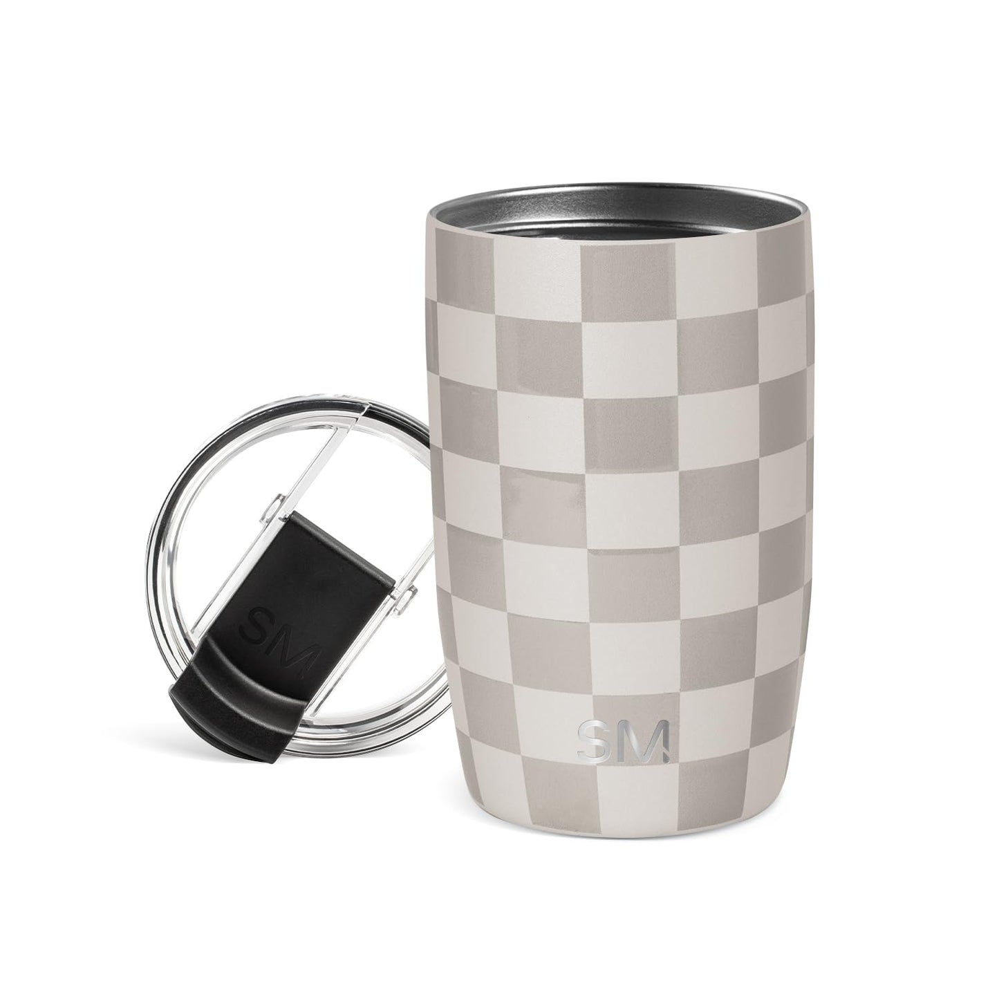 Simple Modern Voyager Tumbler with Flip Lid | Travel Coffee Mug | Insulated Stainless Steel Cold Brew Iced or Hot Coffee Cup | Gifts for Women Men Her Him | 12oz, Checkmate