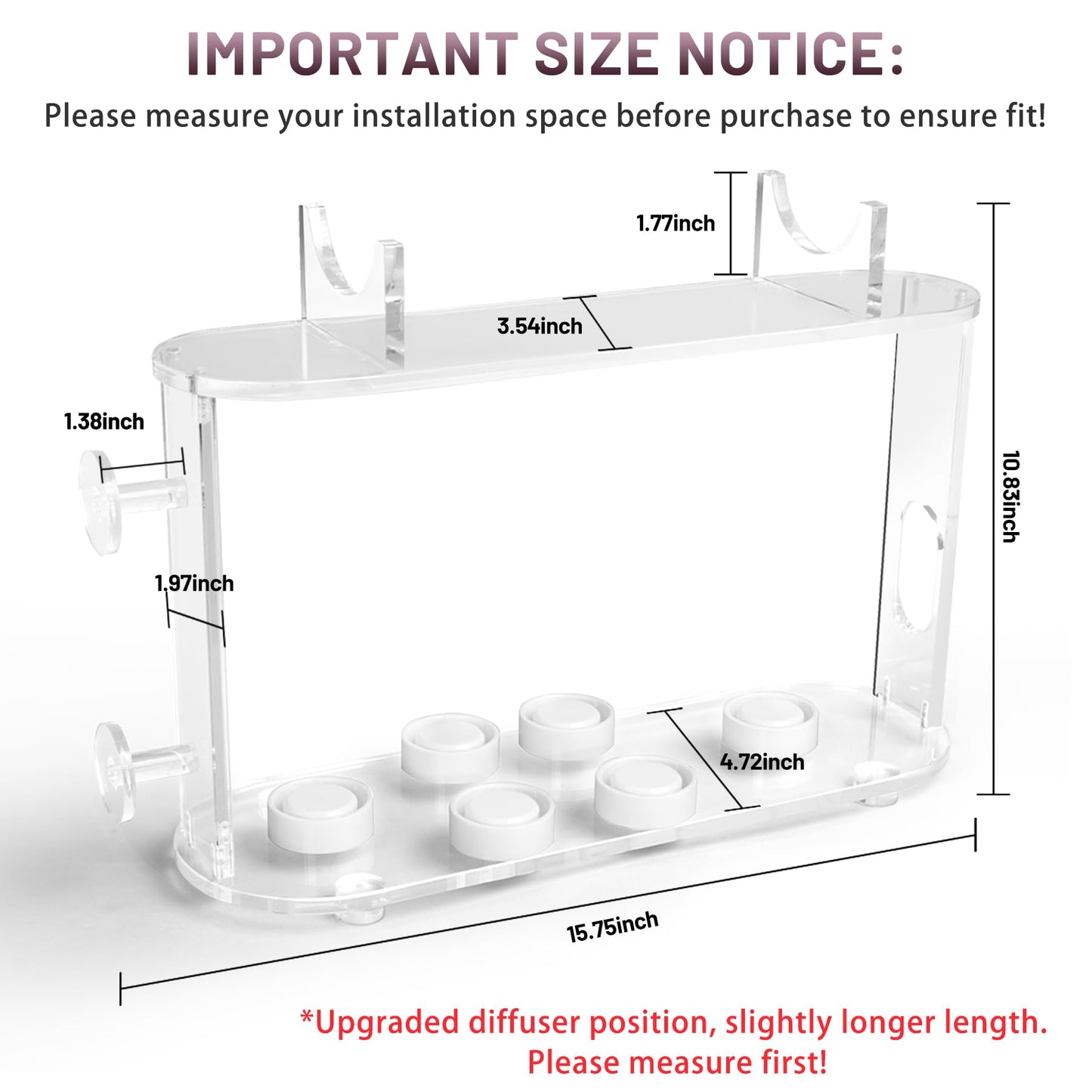 Affogato Acrylic Storage Holder Compatible with All Dyson Airwrap Styler Accessories, 6 Holes Countertop Organizer Stand for Diffuser Long Barrel Attachments for Bathroom