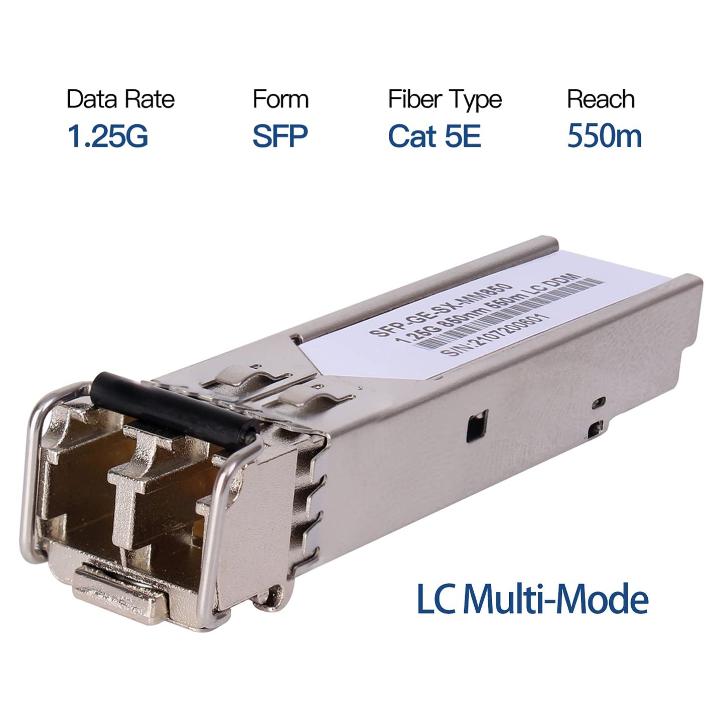 10Pack 1.25G 850nm Multimode SFP LC Transceiver Fiber Module 550 Meters 1000Base-SX LC MMF for Cisco GLC-SX-MMD/SX-MM/SFP-GE-S,Fortinet,Ubiquiti UniFi UF-MM-1G,Mikrotik S-85DLC05D Meraki MA-SFP-1GB-SX
