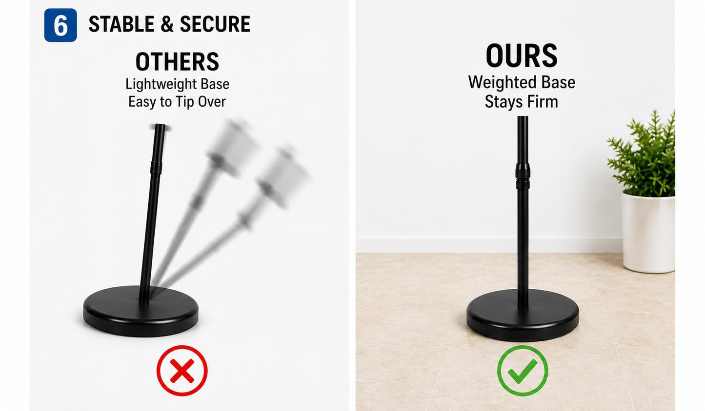 BNUM Adjustable Poster Stand 8.5 x 11 Sign Holder with Weighted Base Floor Standing Display Stand for Menus, Flyers, Check-In Signs, Weddings, Restaurants, Stores & Offices (Round Corner)