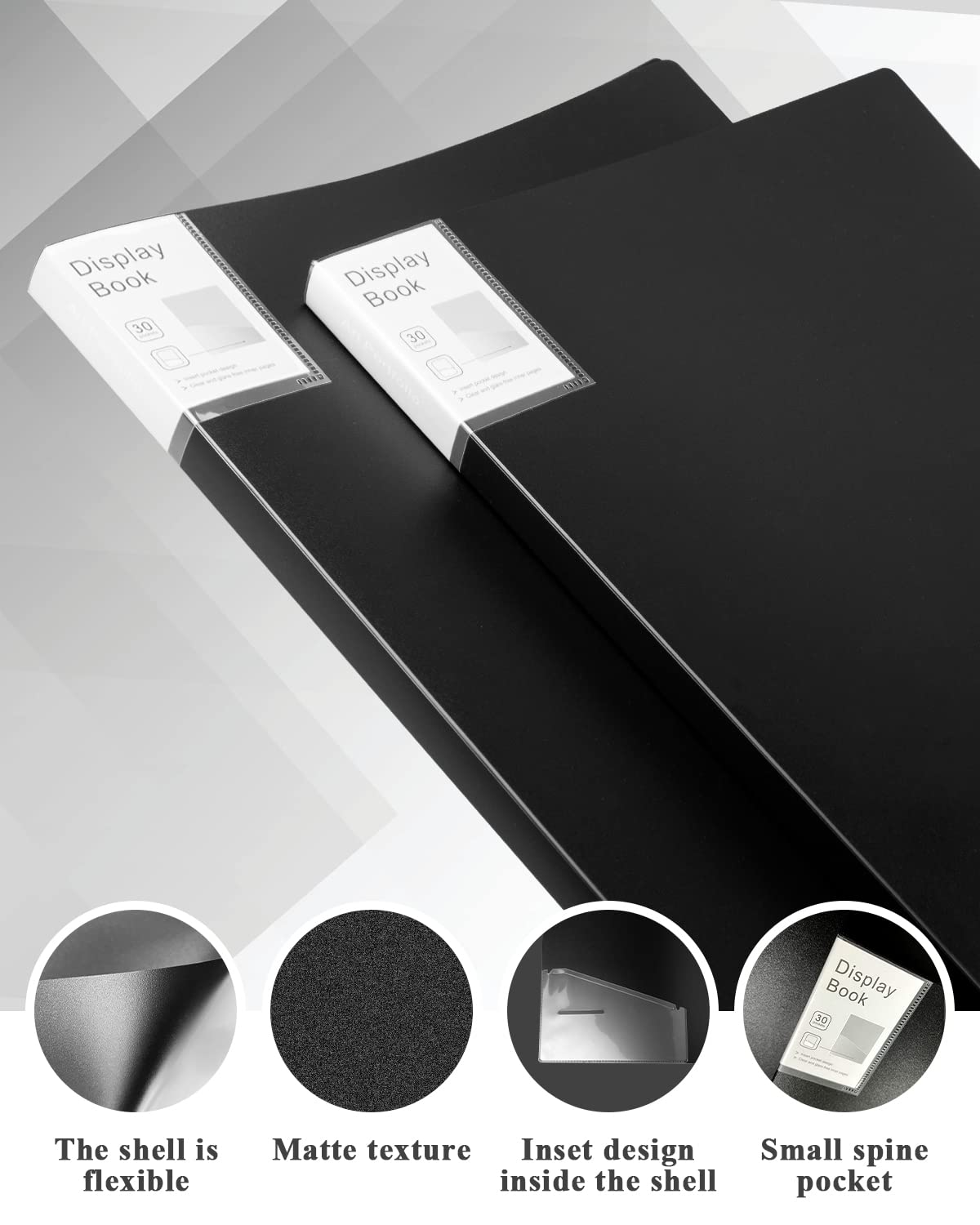 Art Portfolio 4 Packs Portfolio Folder with Plastic Sleeves Presentation Book with Sheet Protectors 11"x17" 30 Pockets 60 Pages Capacity