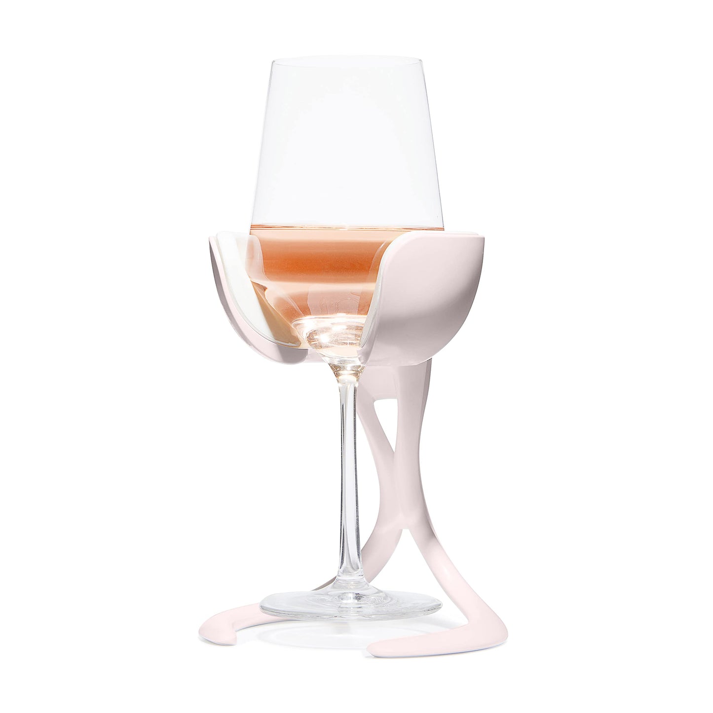VoChill Stemmed Wine Glass Chiller | Made in USA | Radically cool wine tool – keeps wine perfectly chilled in your glass | Refreezable Chill Cradle actively chills (Blush, Single VoChill)