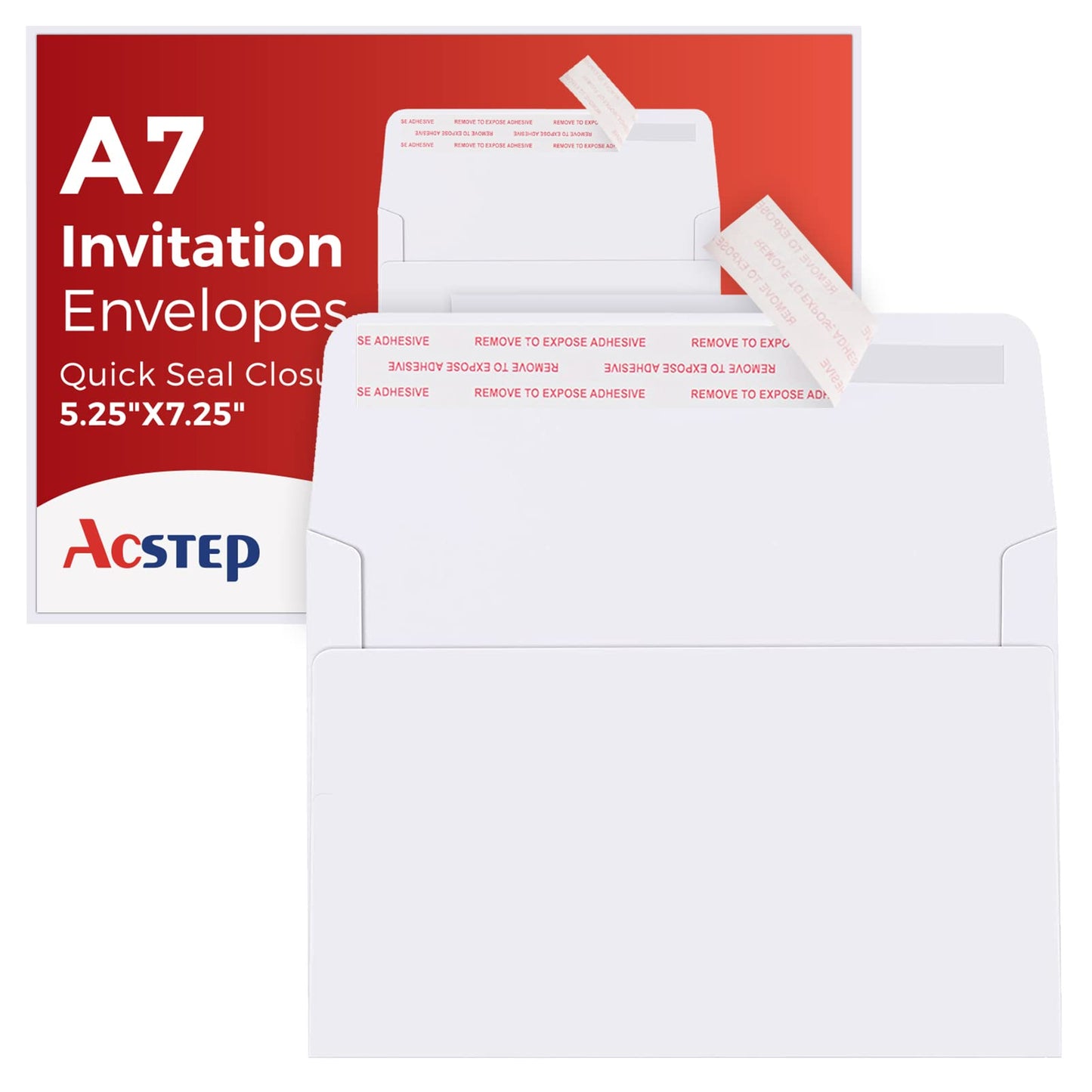 ACSTEP 500PACK 5 X 7 Envelopes, White A7 Envelopes Self Seal for Weddings, Invitations, Photos, Postcards, Greeting Cards Mailing,Baby Shower, Graduation