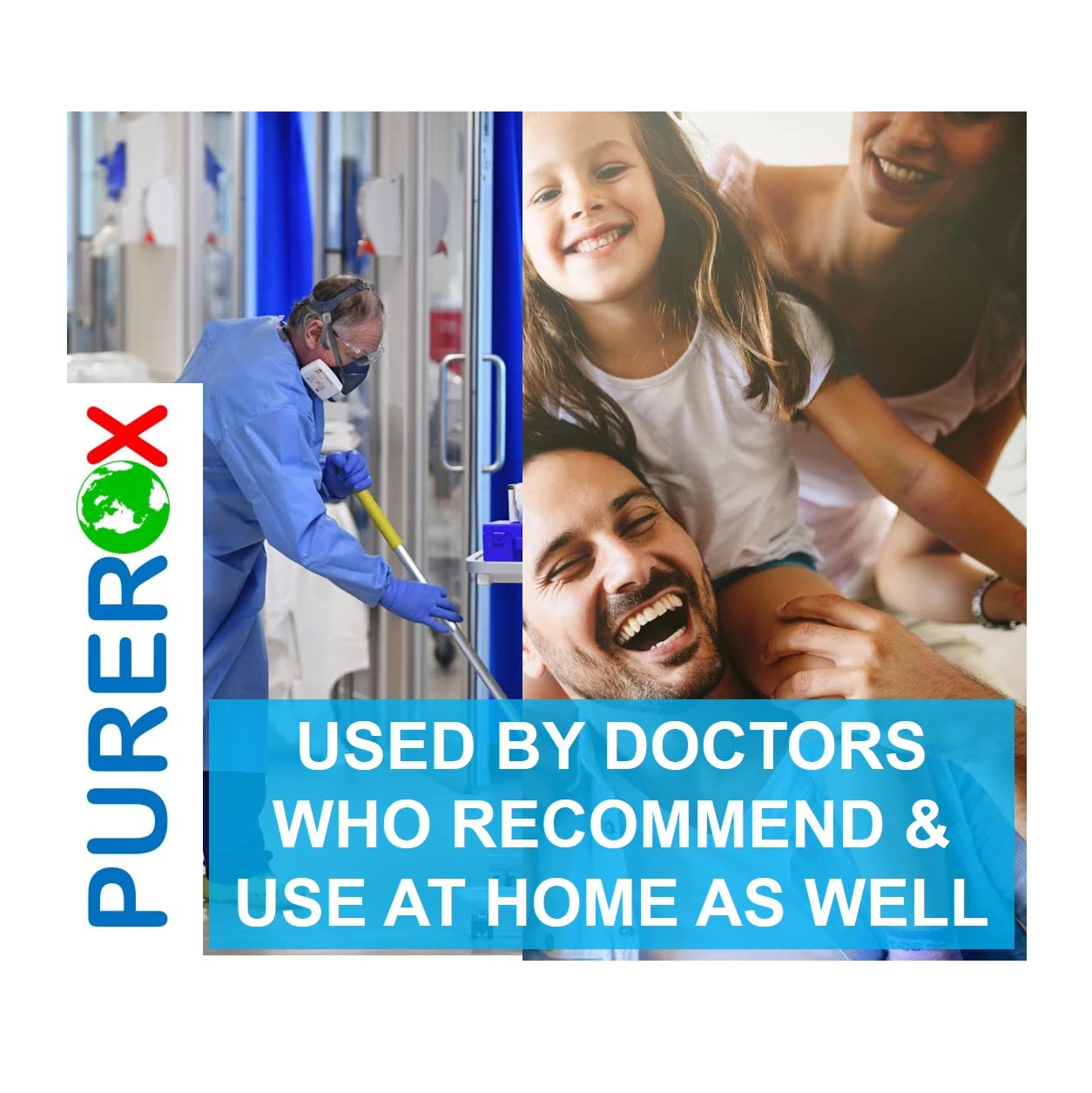 PUREROX disinfectant (1 gallon) Eliminate 99.9999% viruses, Norovirus, HIV, MRSA and fungi. PUREROX Hypochlorous technology. Hospital Grade. Use Anywhere. No residue.No Rinse. Suitable All Surfaces