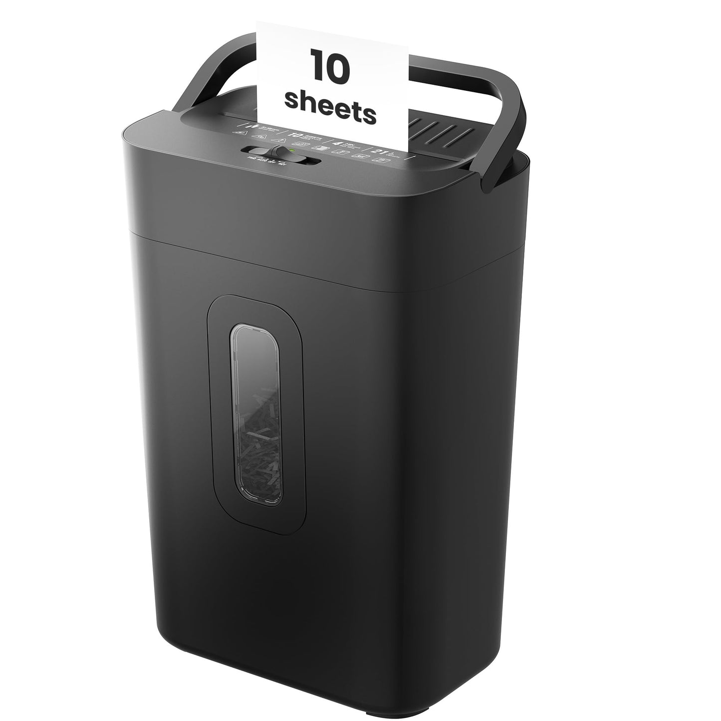 Locksworth 10-Sheet Cross Cut Paper Shredder, 5.55 Gallon Heavy Duty Shredder for Home Office, P-4 High Security Shredders for Paper/Credit Card/Mail/Staples/Clips, Portable Handle Design