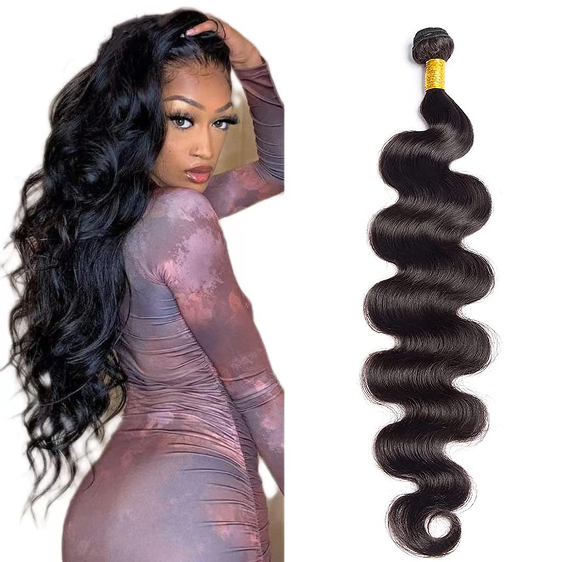 12A Brazilian Human Hair Bundles Body Wave 28 inch Single Bundle Virgin Hair Bundles Body Wave Bundles Human Hair 100G Natural Black Hair Extensions