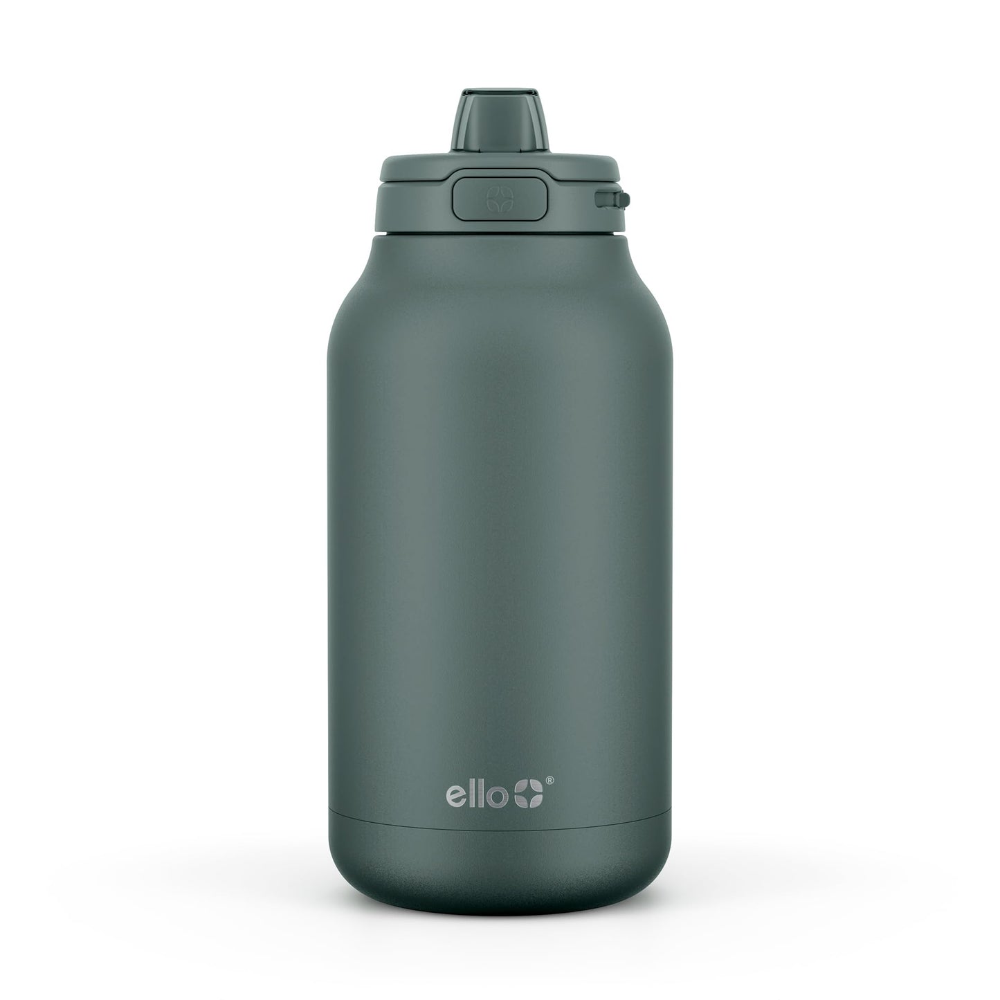 Ello Hydra 64oz Stainless Steel Water Jug with Locking Leak Proof Lid | Reusable Half Gallon Vacuum Insulated Metal Bottle with Silicone Straw, Keeps Drinks Cold All Day, Gift Ready, Olive Tree