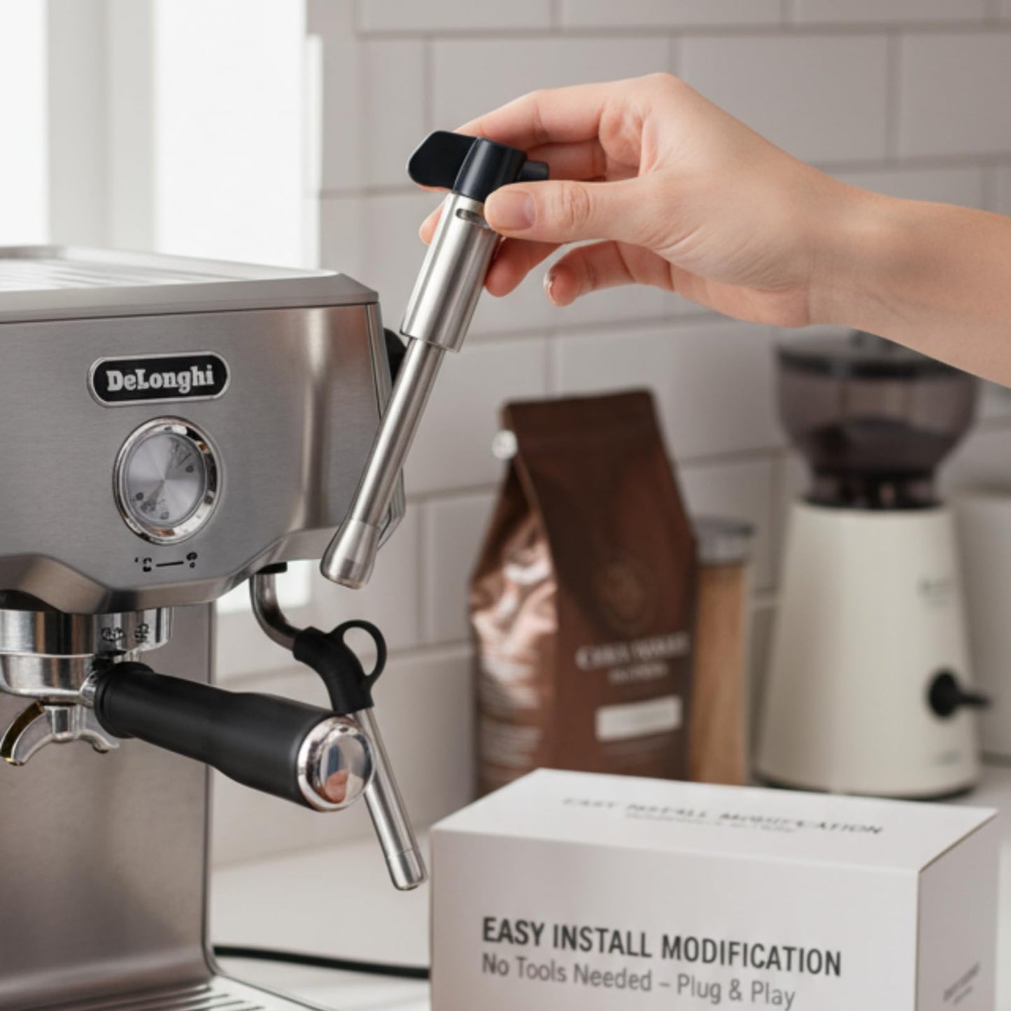 Upgrade Your Coffee Machine Steam Wand, Stainless Steel Milk 3oz Steam Nozzle for EC685, ECP35, ECP36 Coffee Machines with Easy Installation for Rich Milk Foam Latte Art