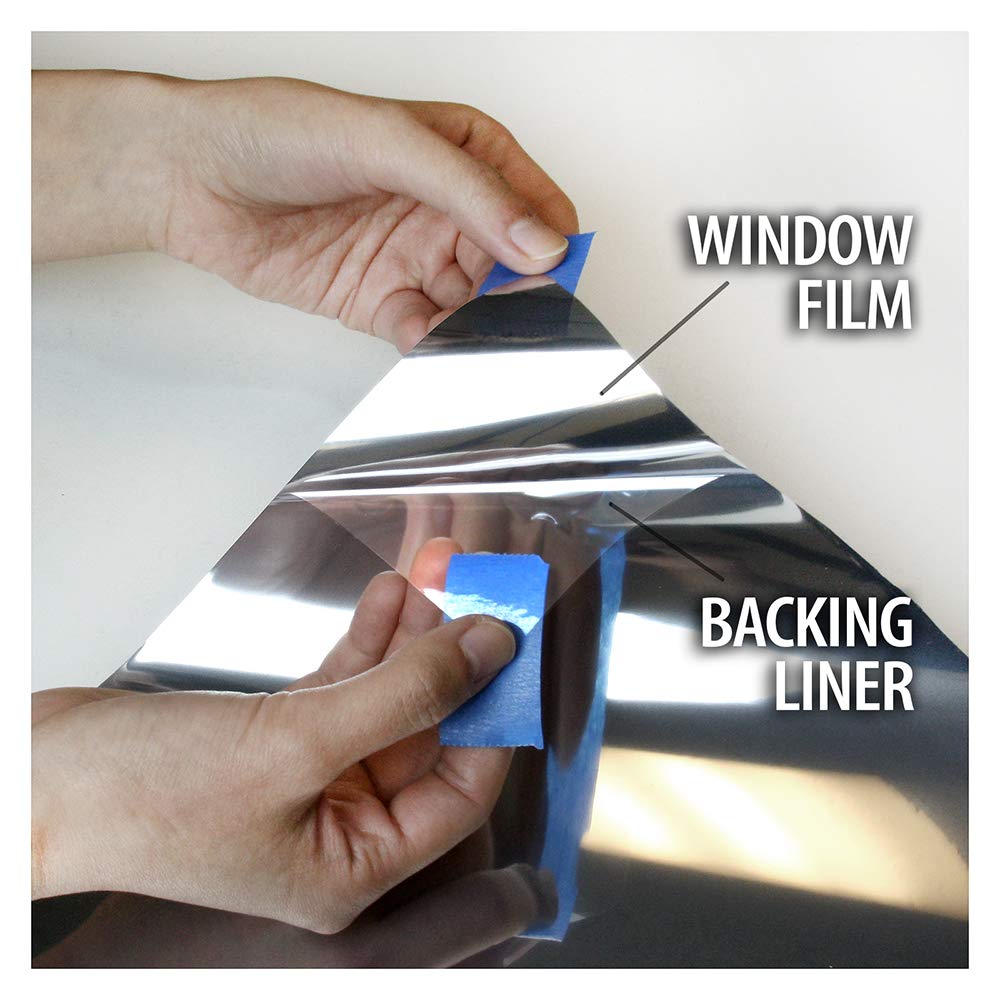 BDF S05 Window Film Daytime Privacy and Heat Control Mirror Silver 5 (Very Dark) - 36in X 12ft