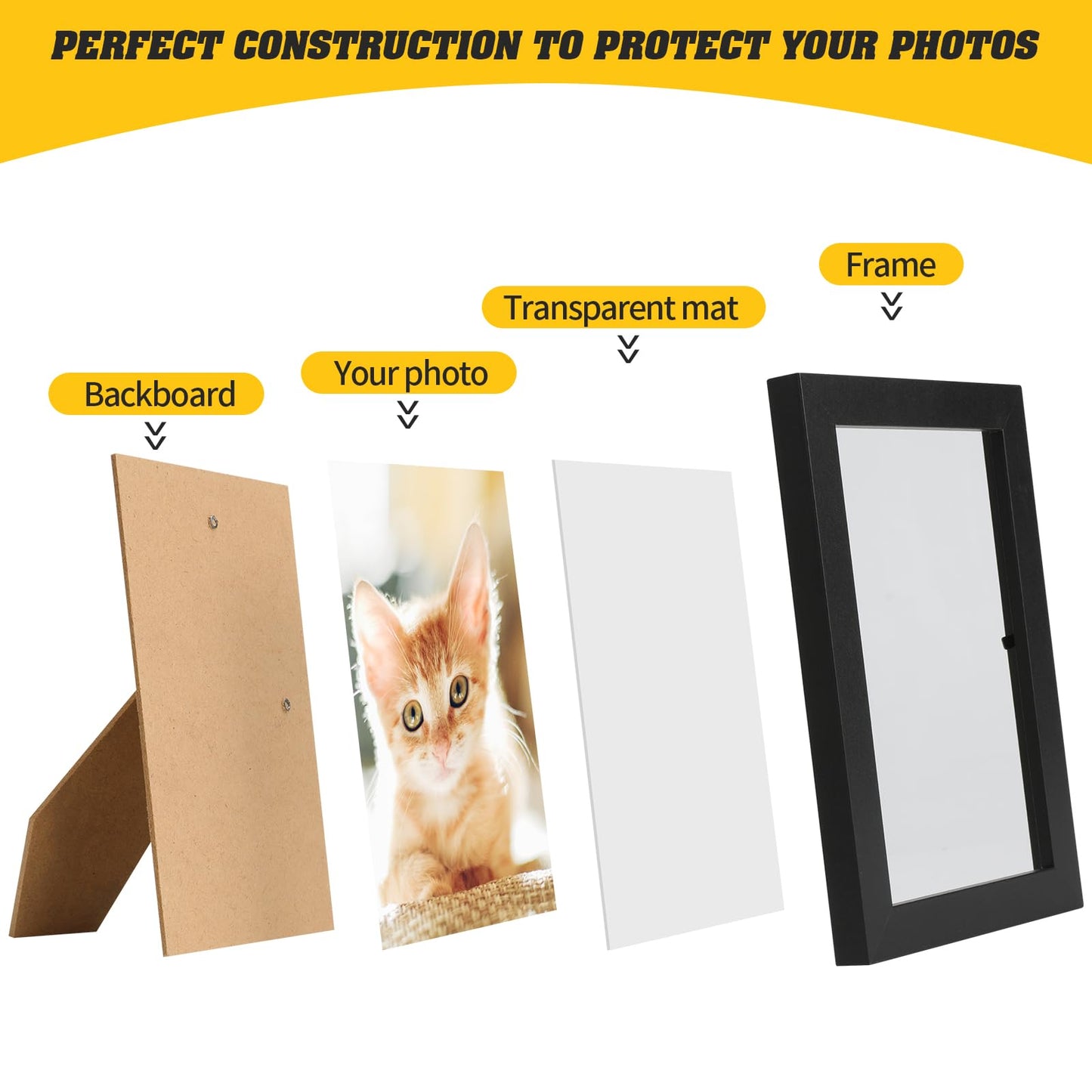 YOUKE OLA Set of 60 Picture Frame Bulk Photo Frames Wall Mounting Simple Photo Frames Multi Picture Frames for Wall or Tabletop, 4X6 Inch Black