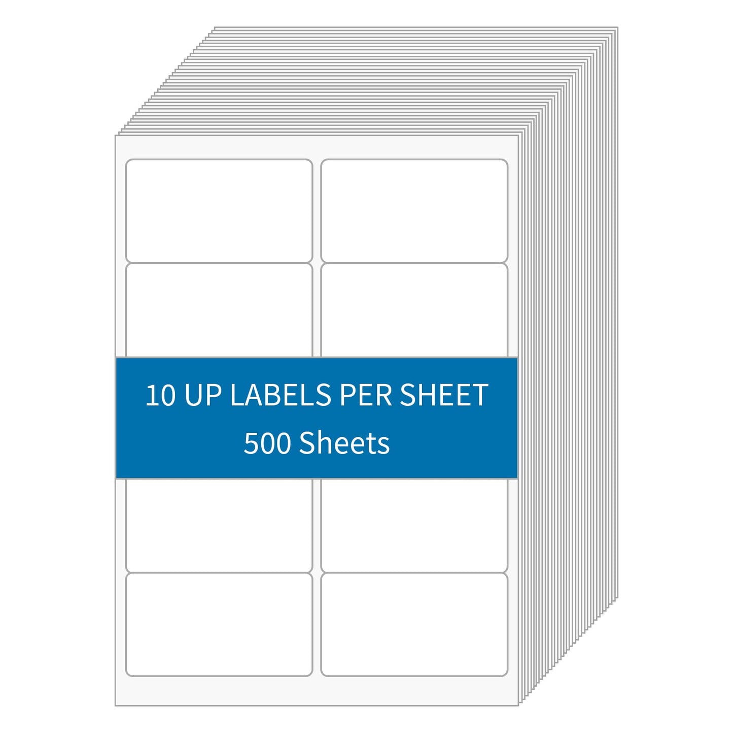 BESTIKER 2” x 4” Shipping Labels 5000 Address Labels Printable, White Sticker Label Sheets for Laser Inkjet Printers (10 Labels/Sheet, 500 Sheets)