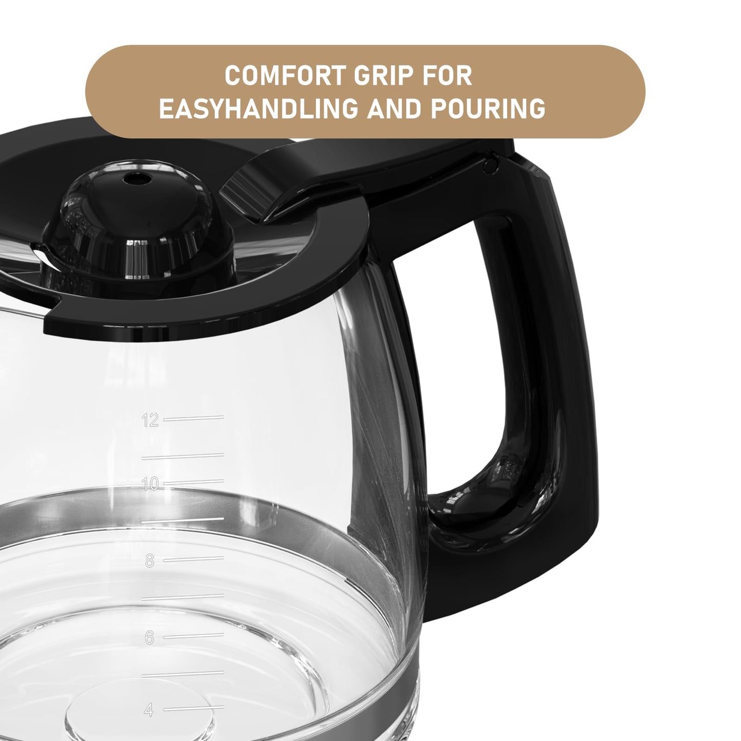 12-Cup Replacement Coffee Carafe Compatible with Hamilton Beach Coffee maker Pot 49902, 49915, 49905C, CM4309, 49317, 49467, 49611, 49904, 49934, 46230, 46290, 46293, 46294, 46299