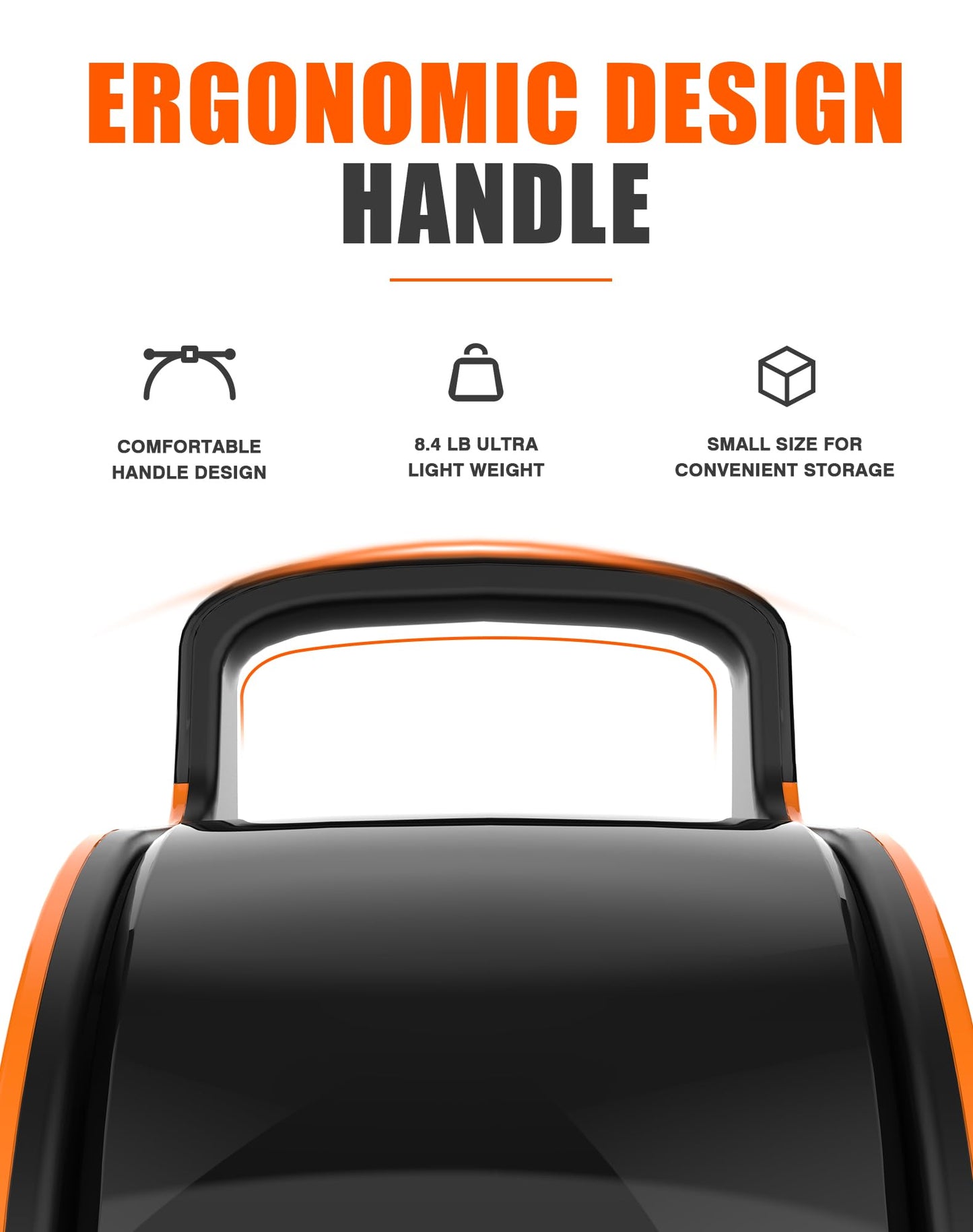 Blower Fan for Drying Cooling and Ventilating, Air Mover for Home Garage Workshop and Job Site Use, Air Mover Blower Fan with 185° Rotation, 3 Speeds, 2 AC Outlets, Orange