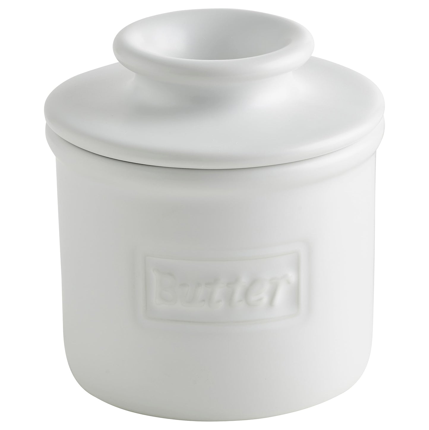 Butter Bell - The Original Butter Bell crock by L Tremain, a Countertop French Ceramic Butter Dish Keeper for Spreadable Butter, Café Matte Collection, White Matte