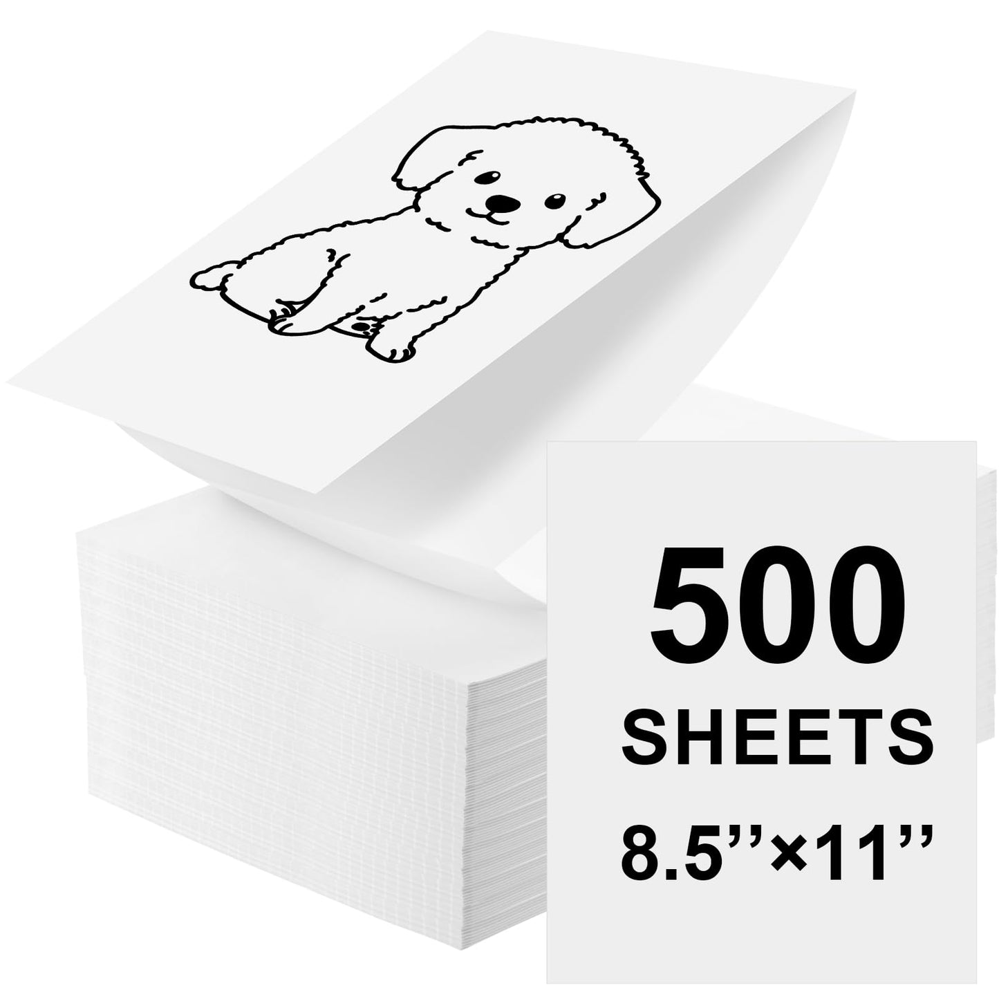 ForraFun Thermal Printer Paper 8.5 x 11 Inch 500 Sheets Quick Dry Folding Thermal Paper Us Letter, Compatible with M08F/A40/P40/F2S/F1S Portable Printer, Folded Continuous A4 Printing