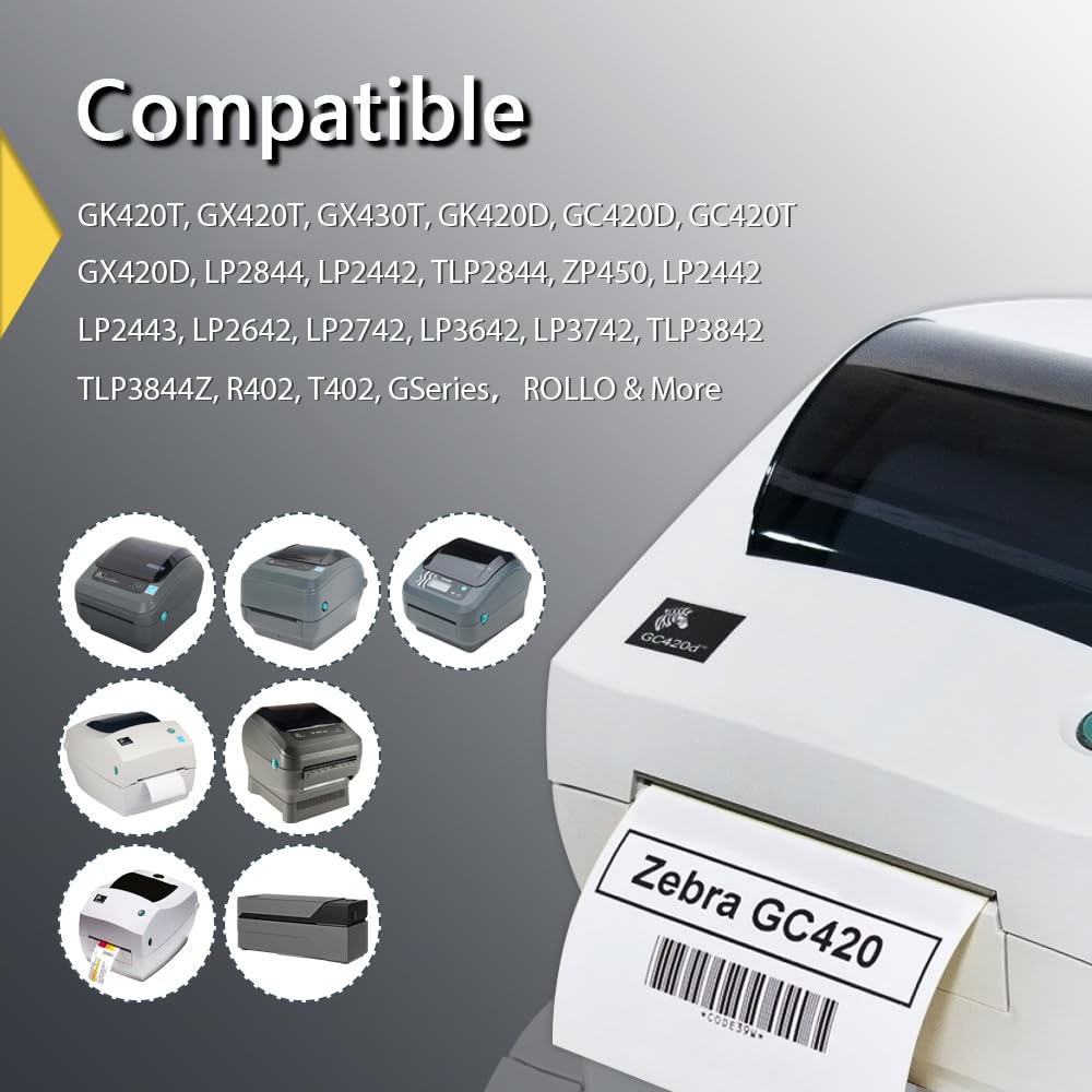 BETCKEY - 2.5" x 1" (64 mm x 25 mm) Multipurpose & Barcode Labels Compatible with Zebra & Rollo Label Printer,Premium Adhesive & Perforated [16 Rolls, 22080 Labels]