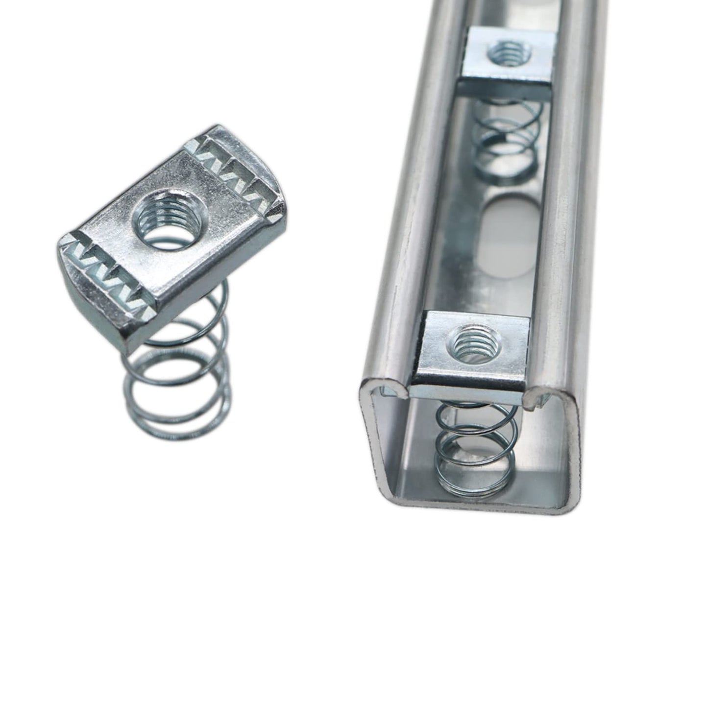 (100) Strut Channel Nuts, 3/8-16 Spring Channel Nuts with Zinc Electroplate Finish, Long Spring Nuts Great for Use with Strut Channel (100 Pack)