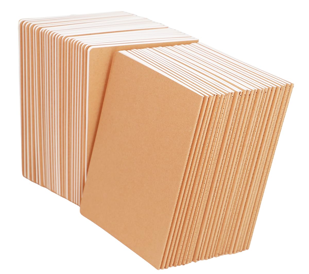 FAWTEEM 48 Pack A5 Lines Notebook Bulk Kraft Cover College Ruled, Lined Paper Travel Journals Composition Diary Subject Notebooks Planner, 60 Pages, 8.3”x 5.5”
