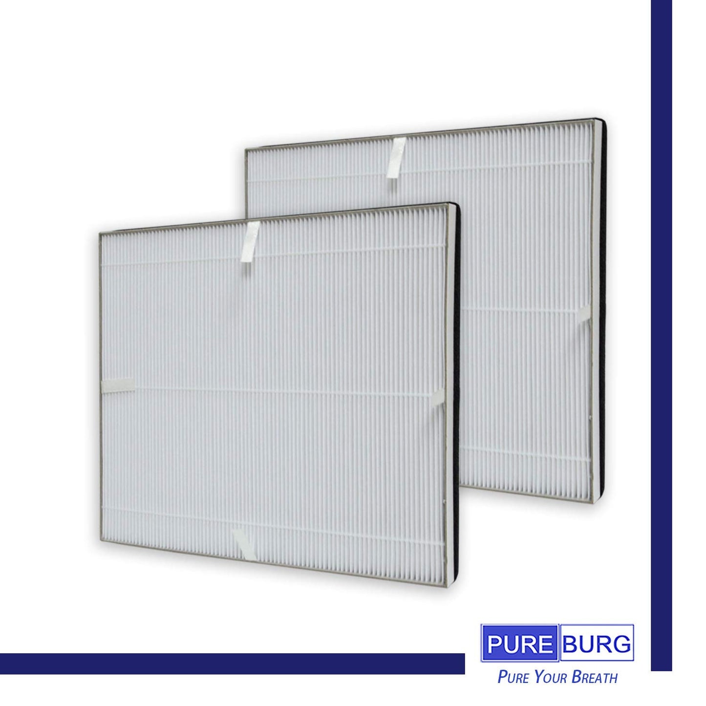 PUREBURG MD1-0022 MD1-0023 Replacement Filter Compatible with Vornado AC300 AC350 AC500 AC550 PCO200 PCO300 PCO500 PCO375DC PCO575DC Air Purifiers,2-Pack H13 HEPA