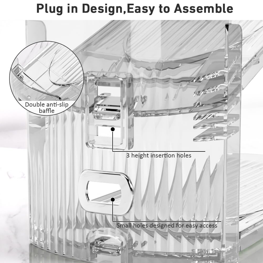 12 Pack Clear Shoe Slots Organizer - Adjustable Height 3.7''to 7.7'' Shoe stackers for a pair of shoes ,Shoe rack storage shoe space saver 50%,Easy to assemble shoe hold shoe organizer for cloest