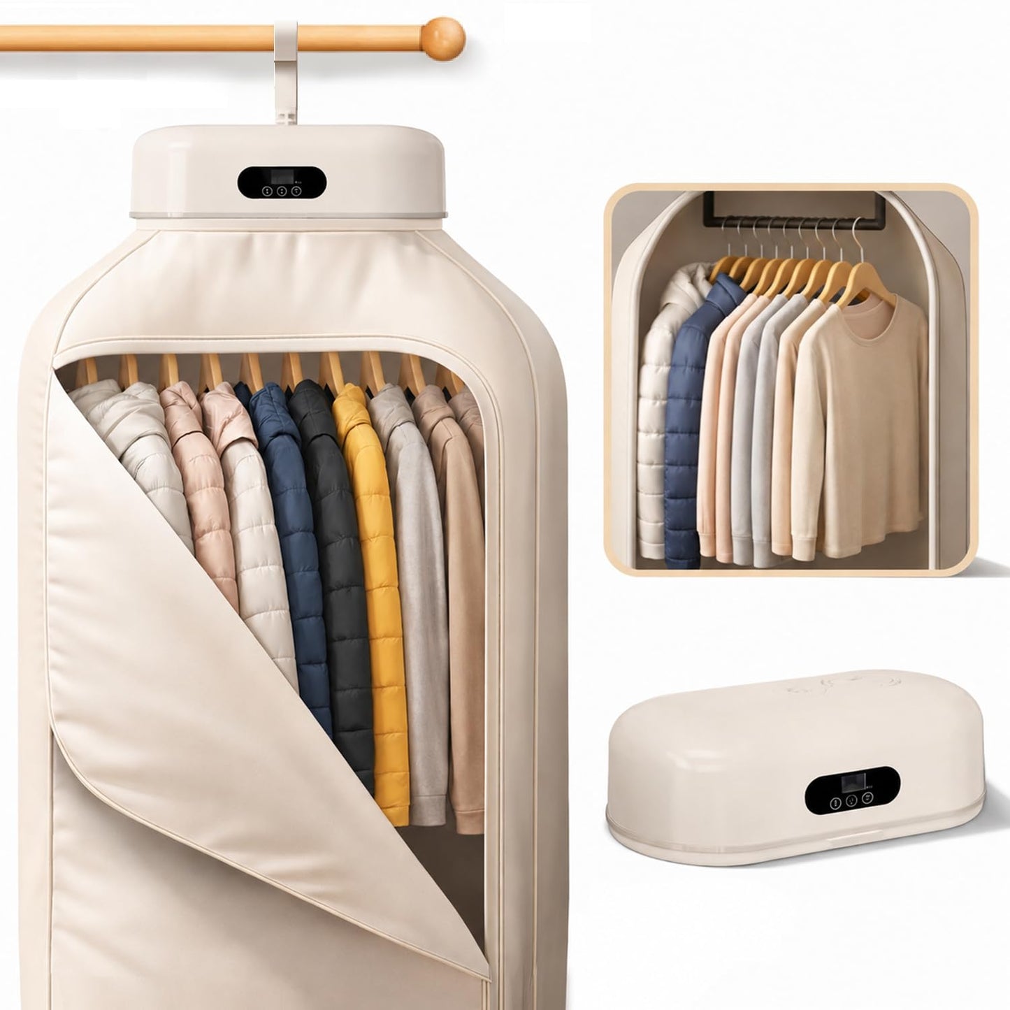 Portable Clothes Dryer, 700W Foldable Dryer for Clothes with Timer, No Assembly Required, Quiet Compact Dryer for Apartment, RV, Dorm, Travel & Small Spaces