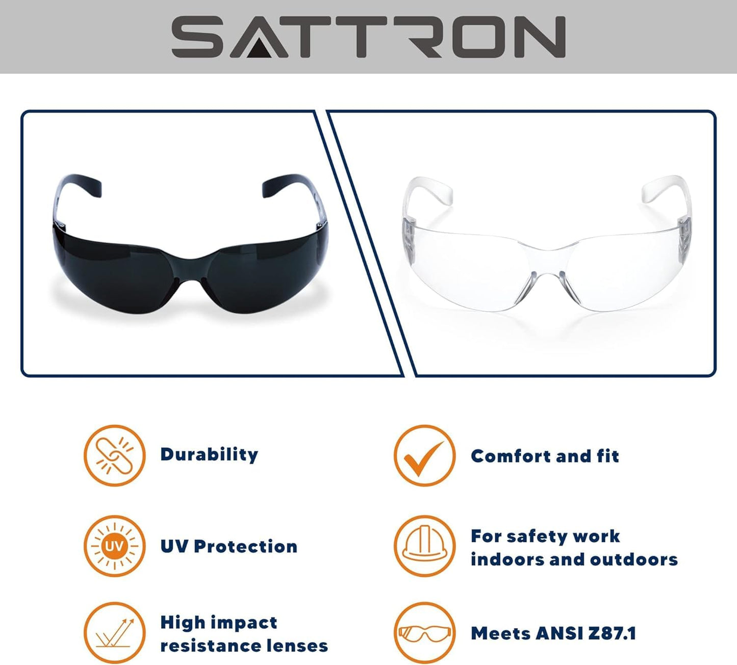 100 Pack of Clear Safety Glasses, Scratch & Impact Resistant ANSI Z87.1 Protective Eyewear, Ploycarbonate Lenses or Women Men Safety Sunglasses for Construction, Outdoor Work & Shooting Ideal for Lab