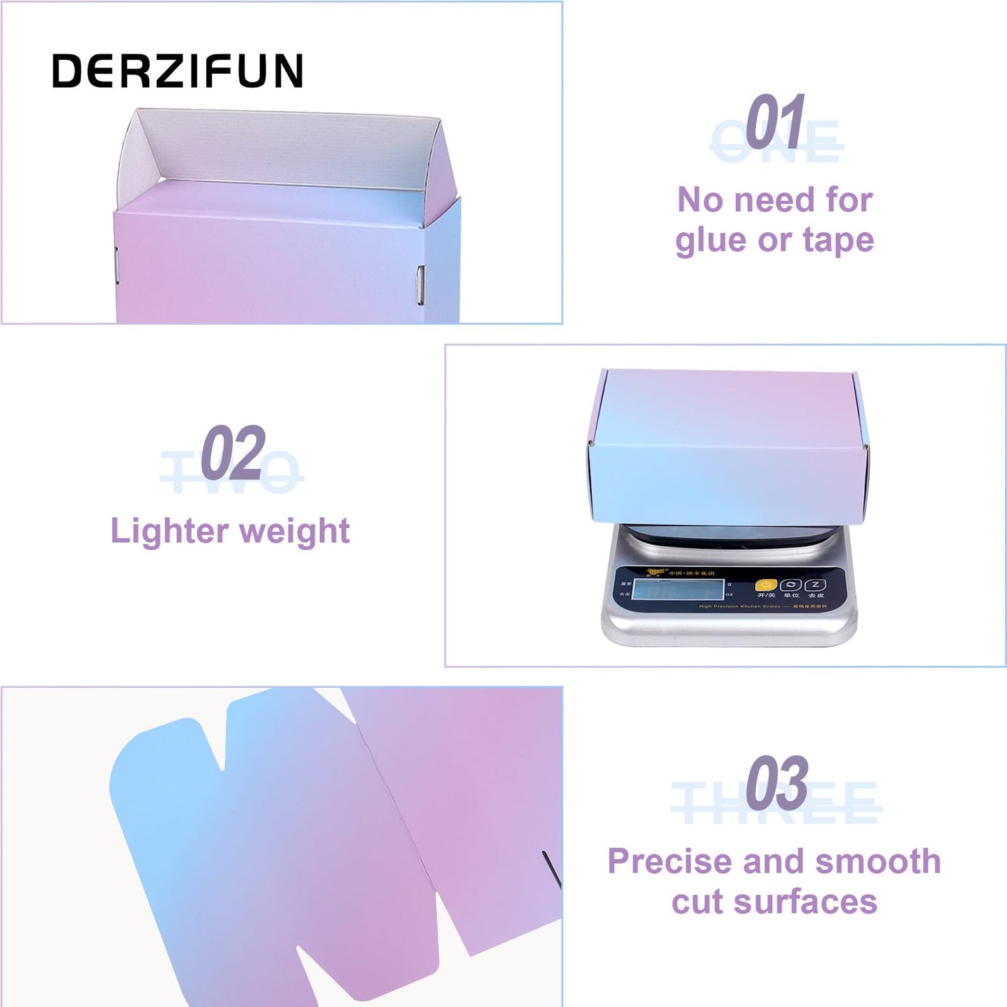 DERZIFUN 6x4x2 Inch Small Shipping Boxes for Packaging Small Business, 50 Pack Mailing Boxes Corrugated Cardboard Mailer Gift Box (Gradients)