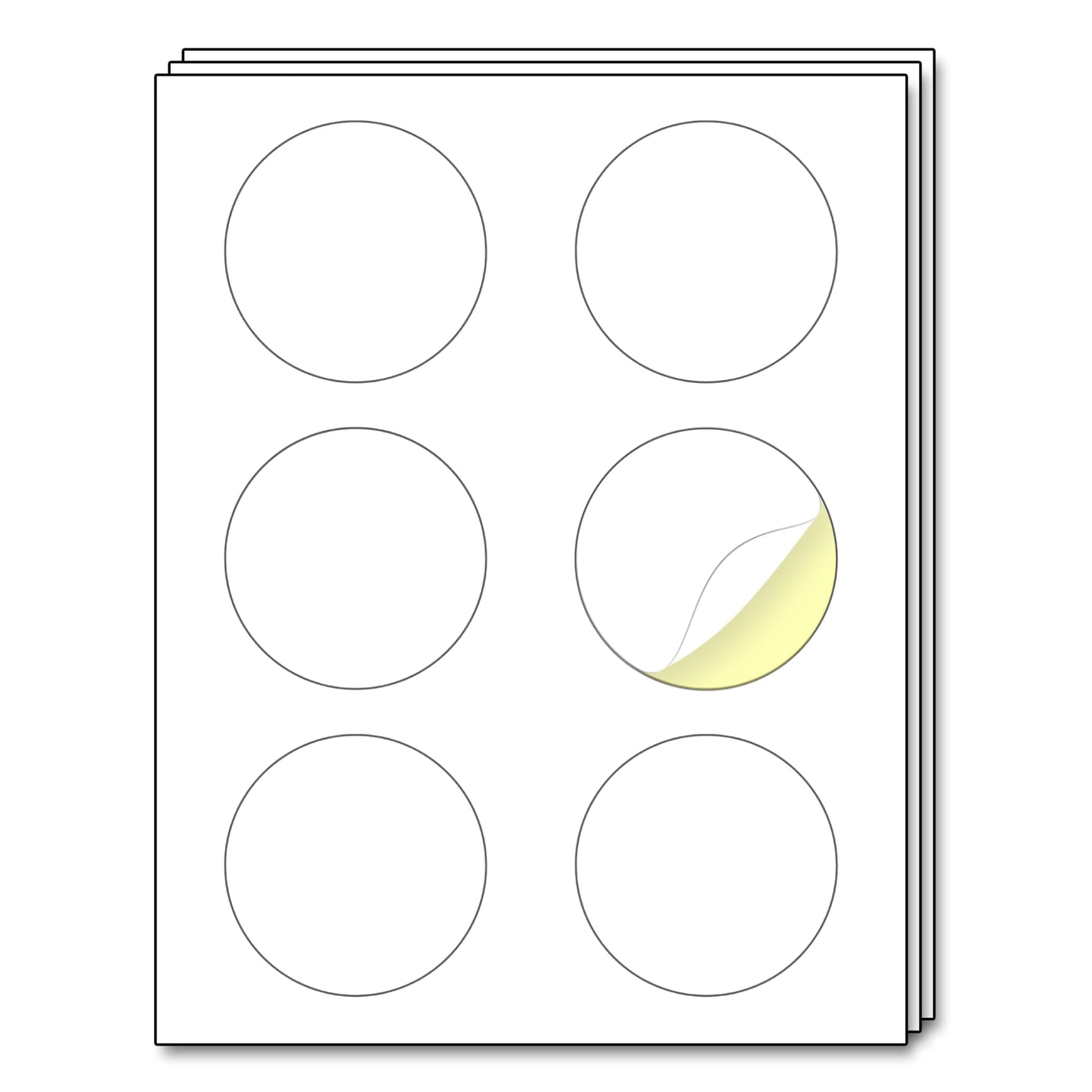 200 Sheets - 3 inch Round Labels, White Printable Circle Stickers, Laser/Inkjet Printing - Letter Size (8.5" x 11")