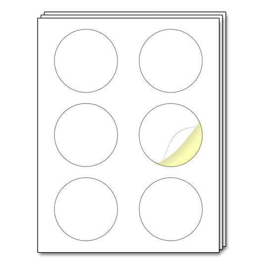 200 Sheets - 3 inch Round Labels, White Printable Circle Stickers, Laser/Inkjet Printing - Letter Size (8.5" x 11")