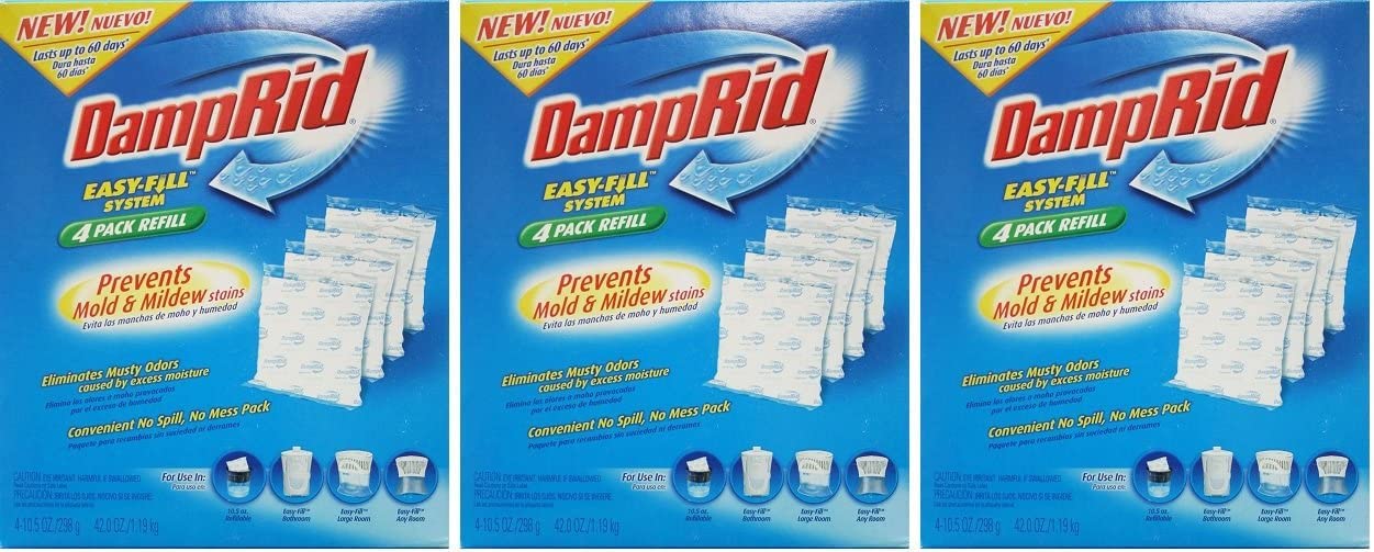 DampRid Easy Fill Moisture Absorber Refill No Scent 42 Oz, 3 Pack