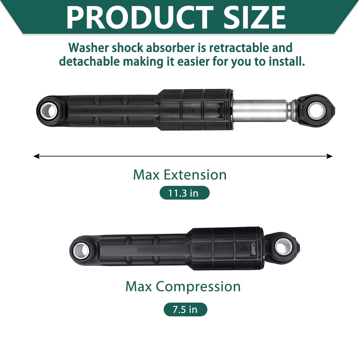 Washer Shock Absorbers 4PC Fit for samsung WF42H5000AW WF42H5200AP WF42H5200AW WF42H5200AF WF45N5300AW WF350ANP WF330ANW WF350ANW WF45M5500AW WF42H5600AW WF45K6500AV WF45K6500AW WF50K7500AV
