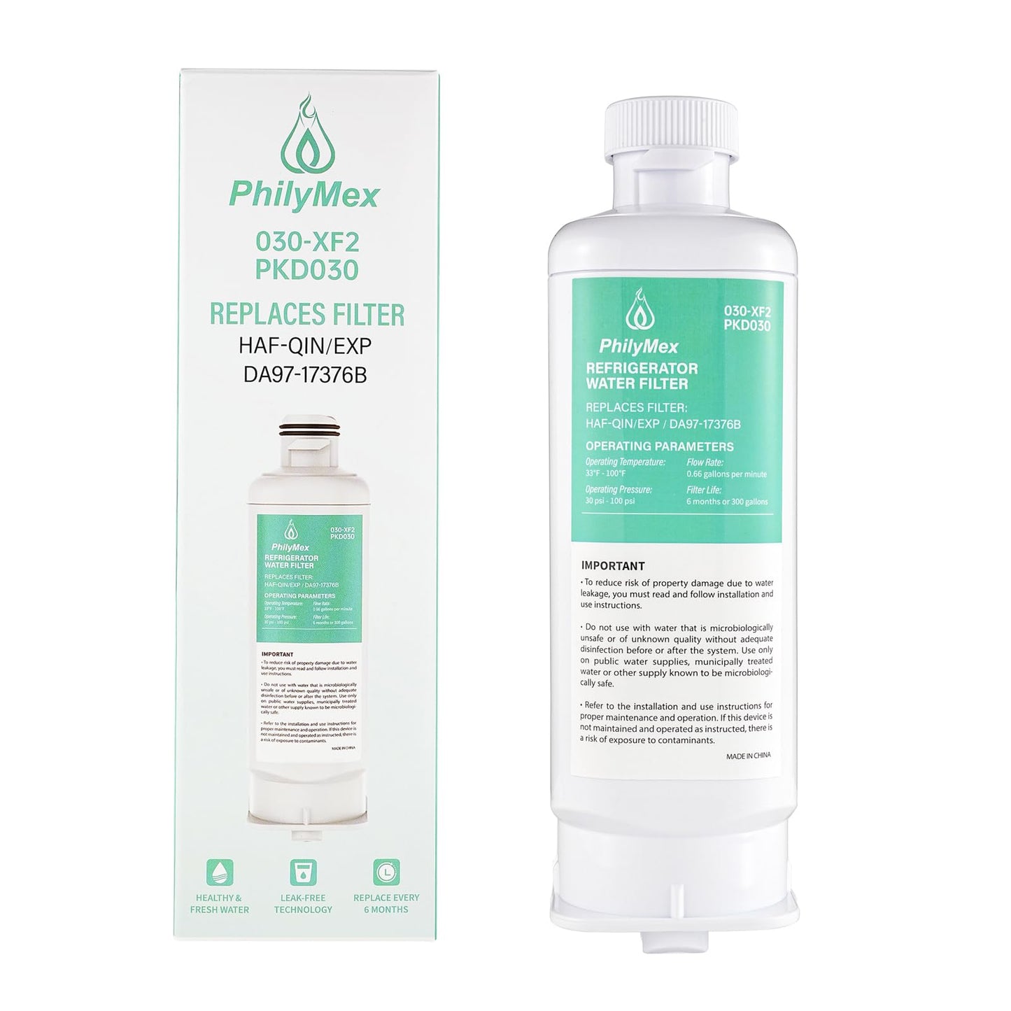Samsung Water Filter for RF28R6301SR, RF27T5201SG, RS22T5201SR, RS28A500ASR, RF23A9671SR, RF23A9071SR, RF28R7201SG Replacements - 3PK Filter Set