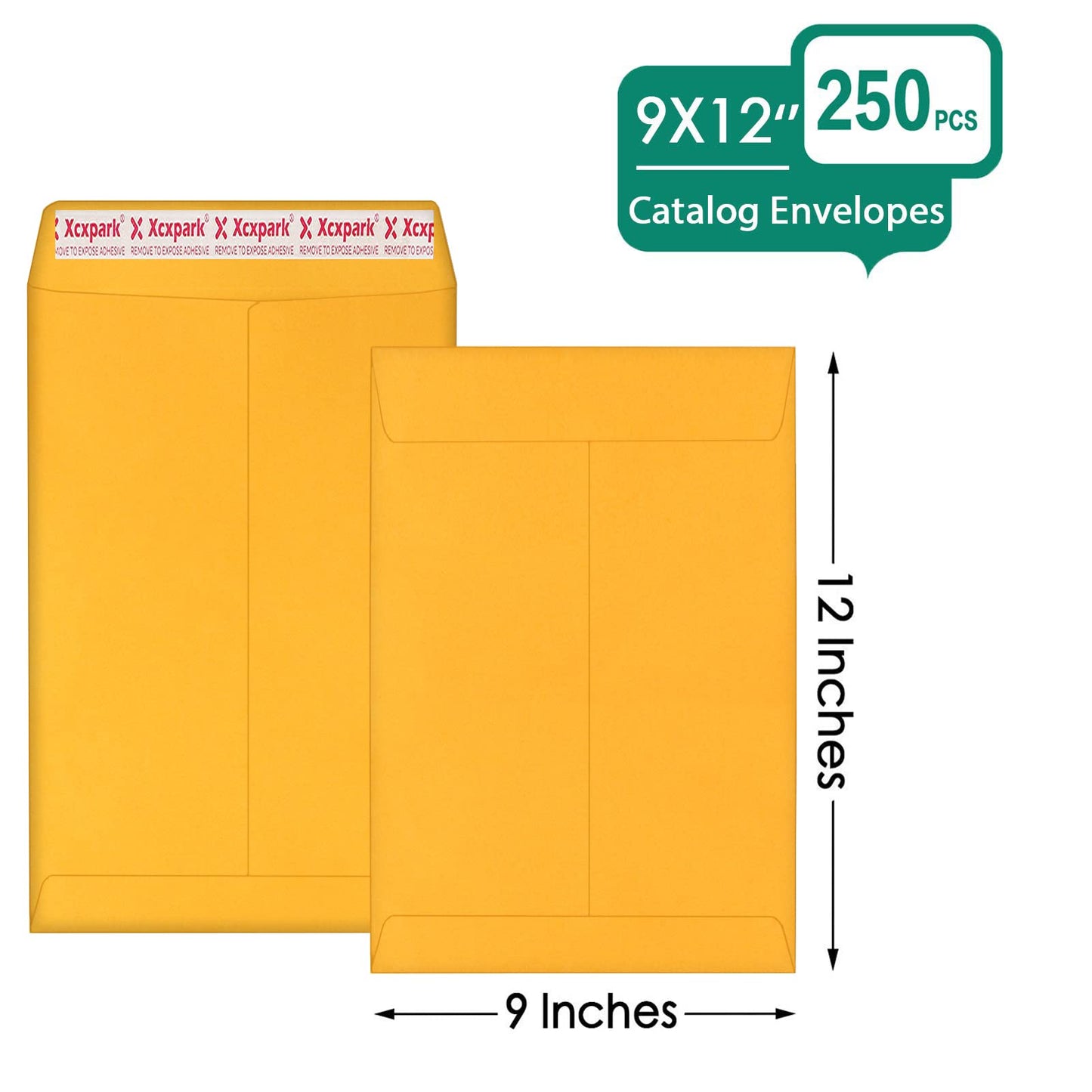 Xxcxpark 250 PCS 9x12 inches Security Catalog Envelopes Printable Self Seal Envelopes, Anti Tear brown Kraft Envelopes for Invitation Cards, Pictures, Photos, Documents