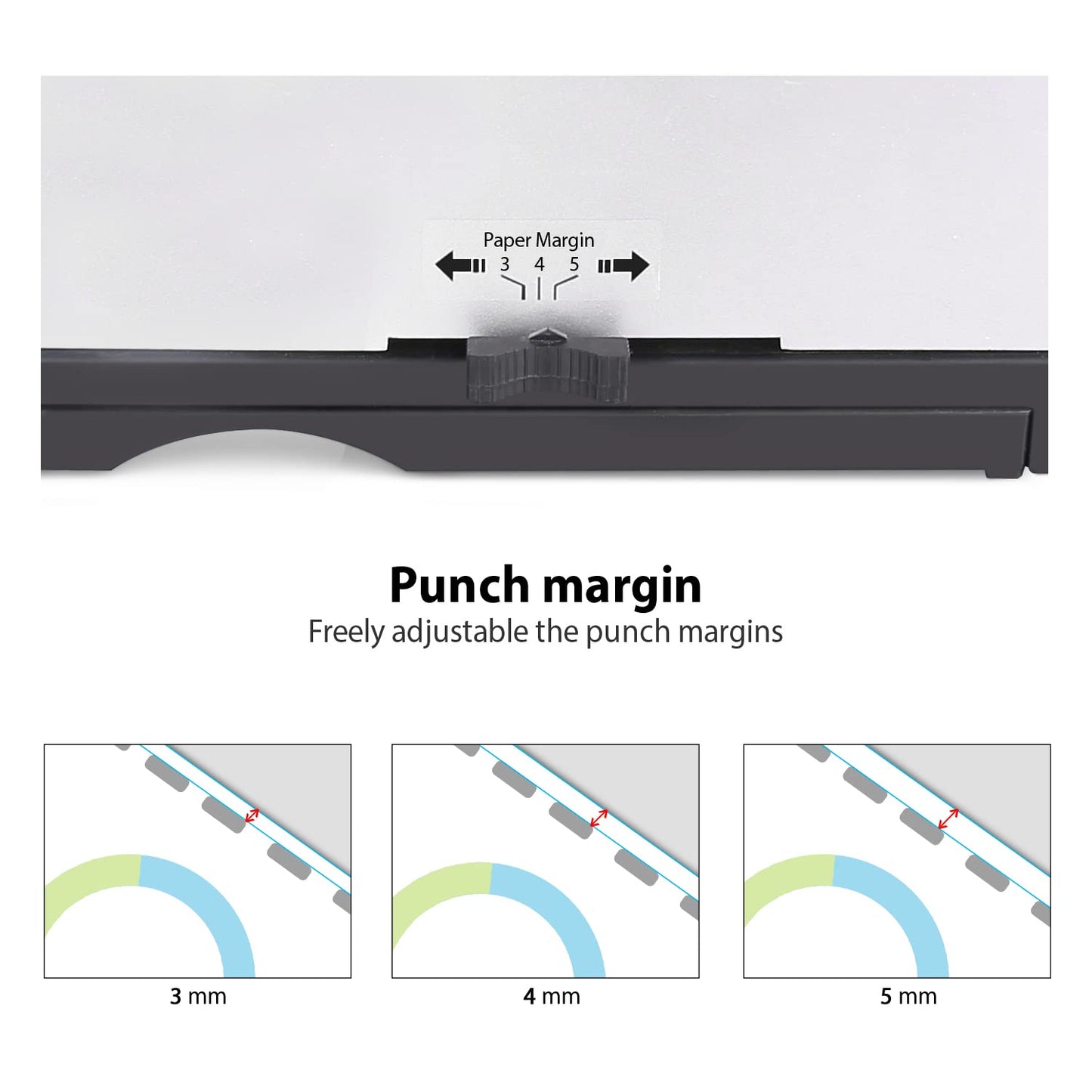 MAKEASY Binding Machine, 21-Hole, 450 Sheets, Comb Binding Machines with 1 Box Comb Bindings Spines, Comb Binder for Letter Size, A4, A5 Paper