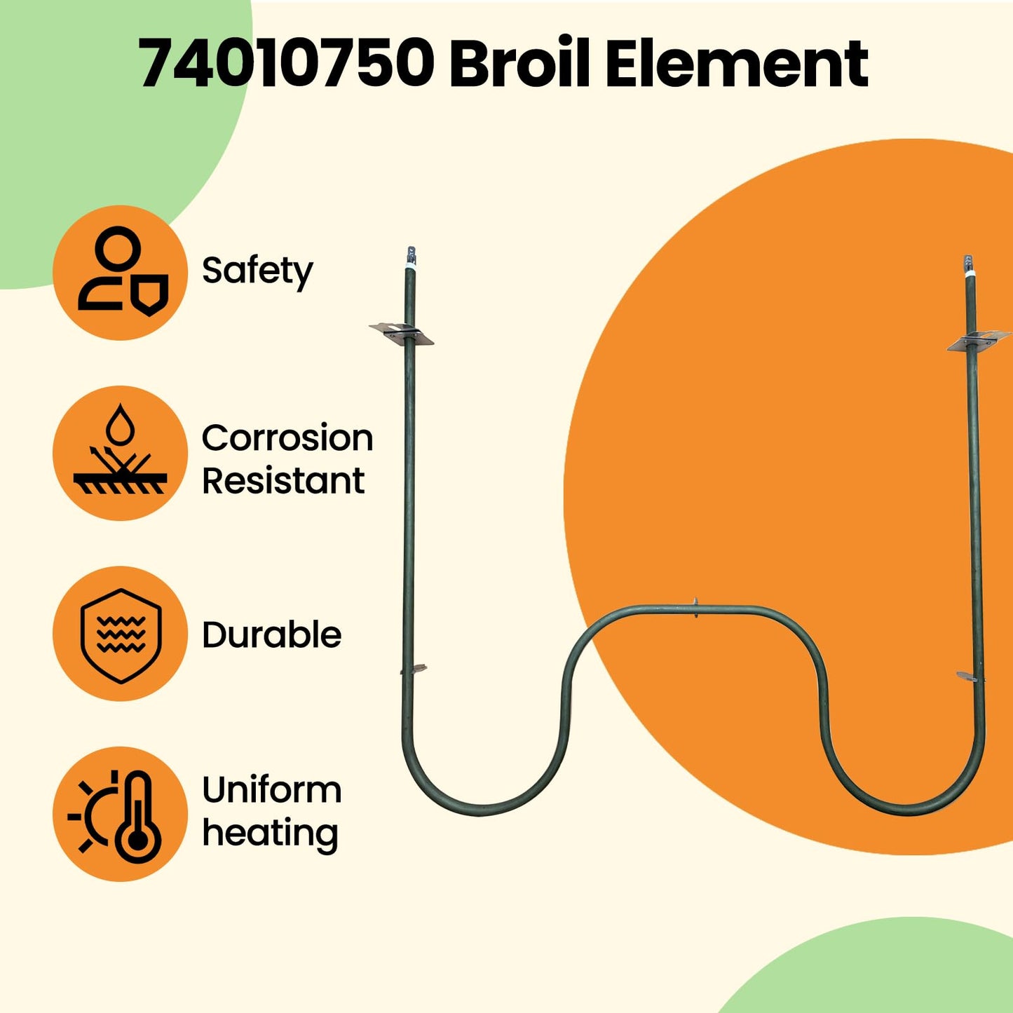 Xzionh 74010750 WP74010750 Oven Broil Element Compatible With Jenn-Air Electric Slide-In Range,Replacement 74003039,7406P425-60,WP74010750VP,1184162,AP6011209,PS11744404,EAP11744404