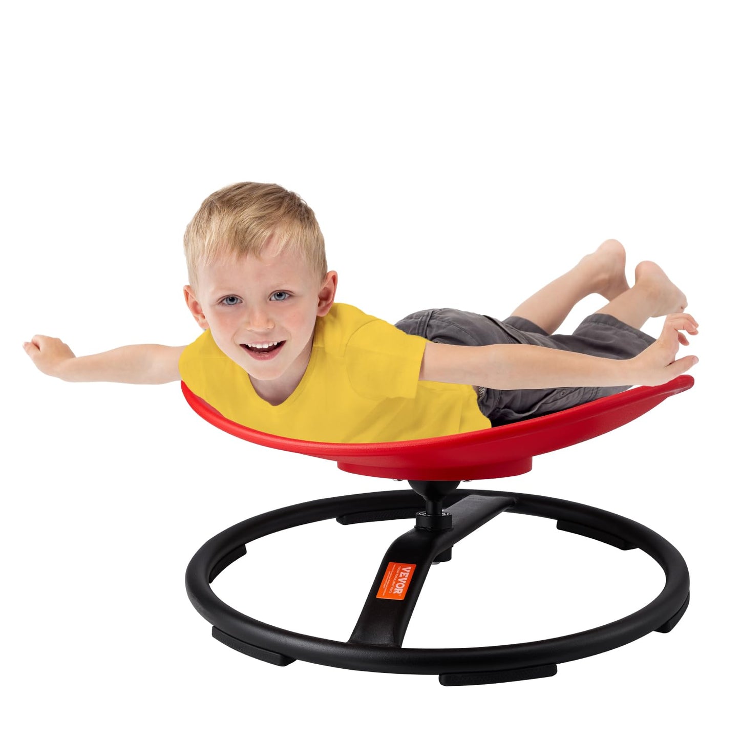 VEVOR Kids Swivel Chair, 220 LBS Capacity, Sensory Spinning Chair, Autistic Kids Sensory Toy Chair with Non-Slip Metal Base, Toddler Sit and Spin for Coordination Balance Focus Training Red